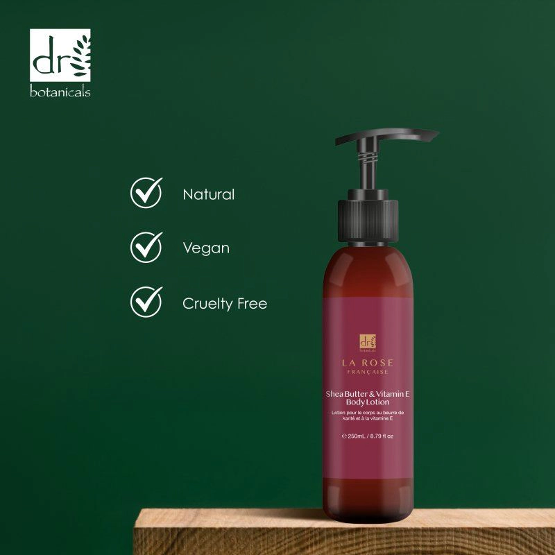 Dr. Botanicals La Rose Française Anti-Aging Body Lotion 250ml - Bakuchiol & Vitamin E for Fine Lines and Hydration