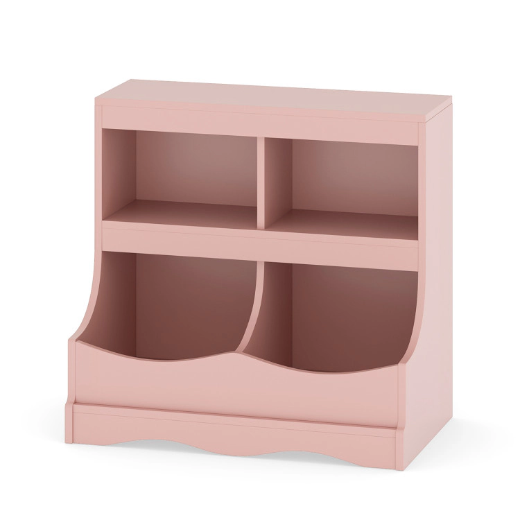 Hivvago Toy Storage Organizer 4-Cubby Kids Bookcase for Toys and Books
