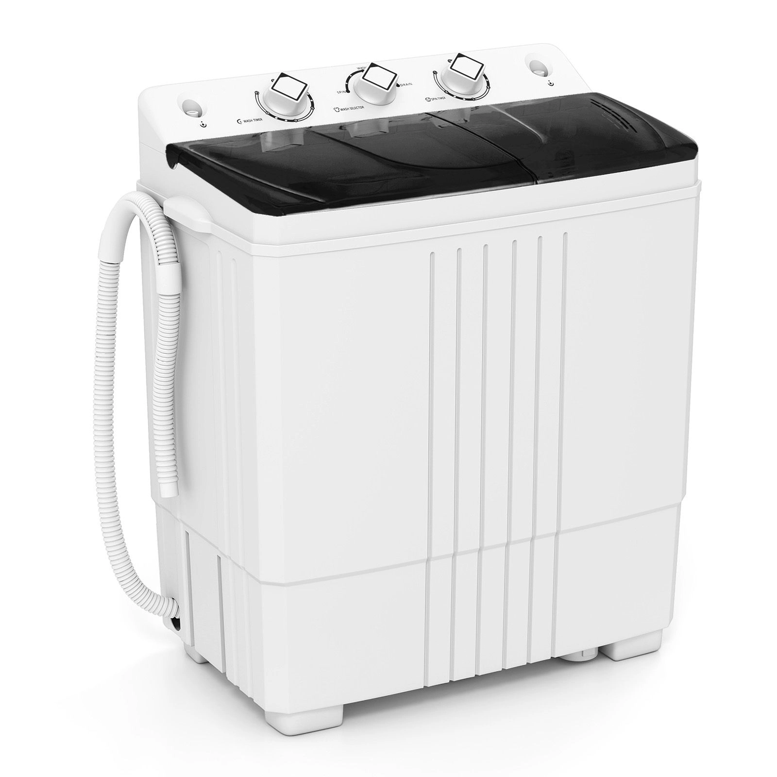 SlickBlue Portable Twin Tub Washing Machine with Dual Timers and Hoses