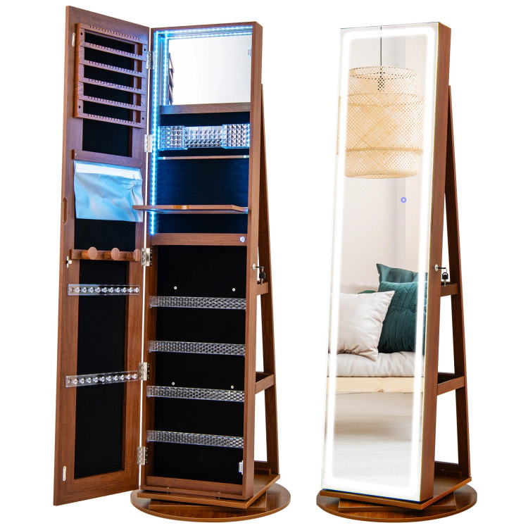 Hivvago Freestanding Jewelry Storage Cabinet with LED Lights
