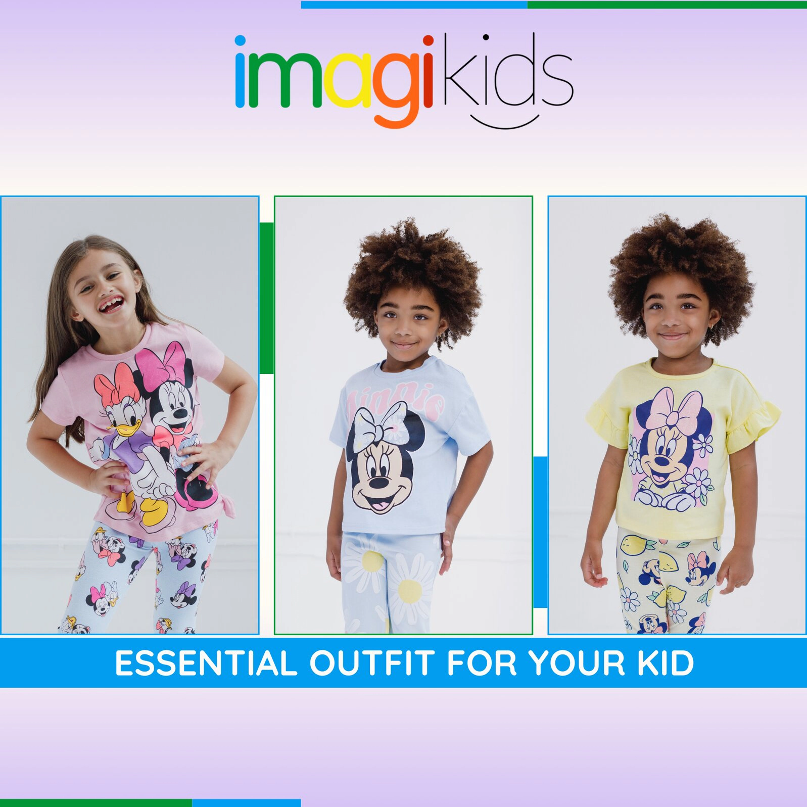 Disney Minnie Mouse Girls' 2-Piece T-Shirt and Leggings Set