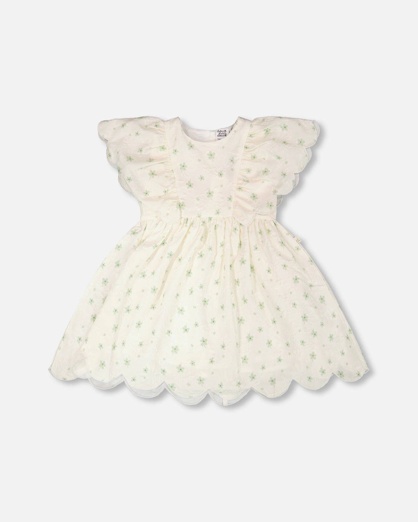 Deux par Deux Girls Jacquard Dress Printed Flowers