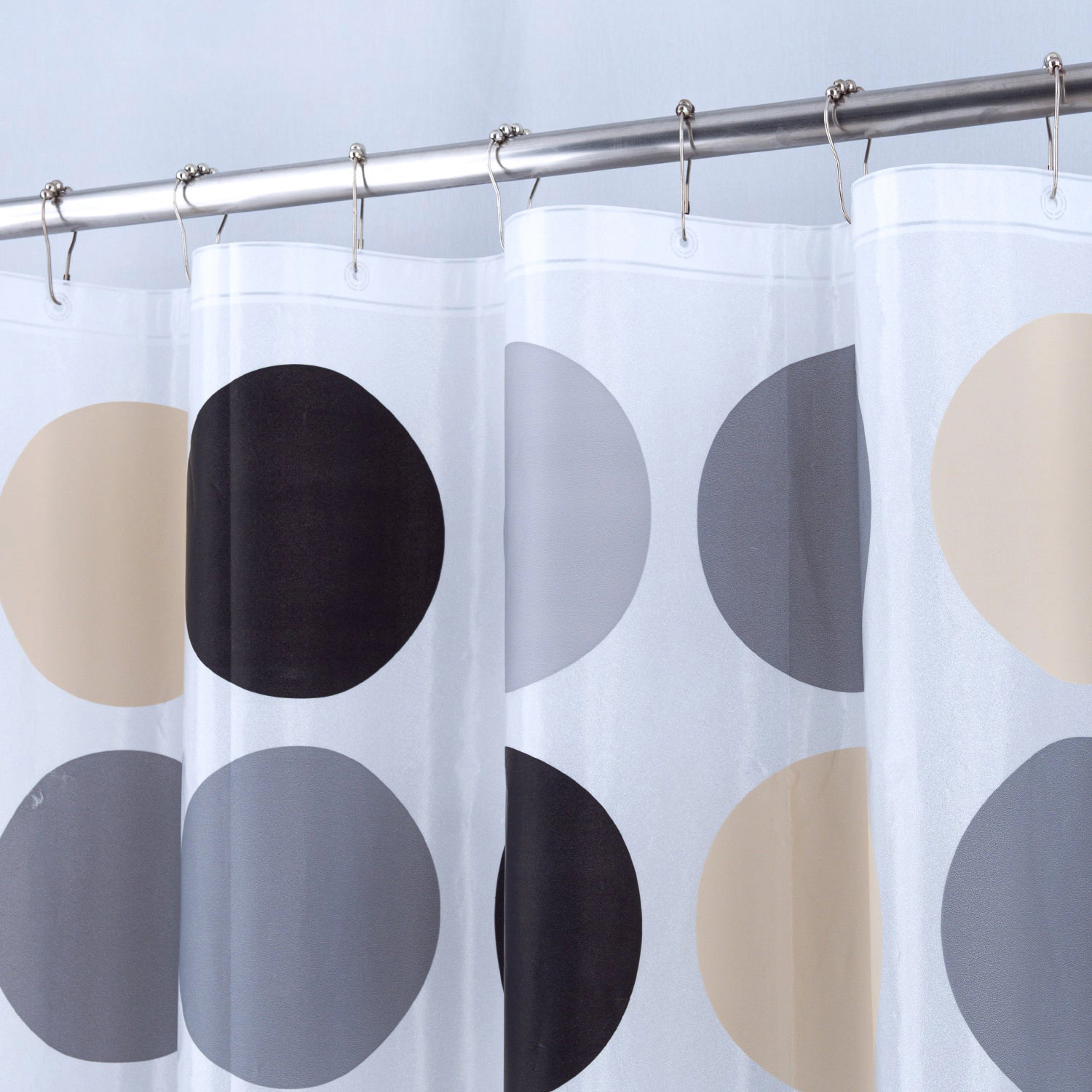 RT Designers Collection 90 GSM Printed Peva Glit Dorothy Shower Curtain 70" x 72" Charcoal