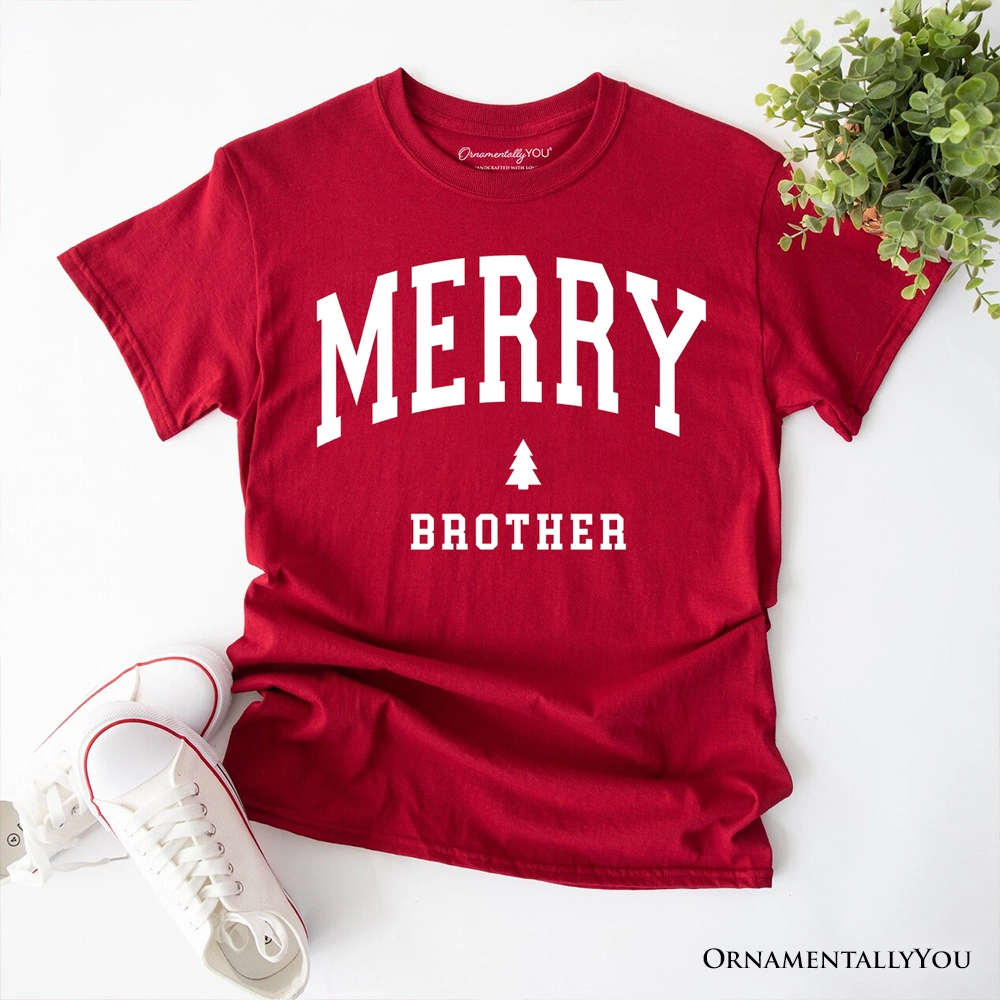 OrnamentallyYou Mens Merry Brother Retro Christmas T-Shirt