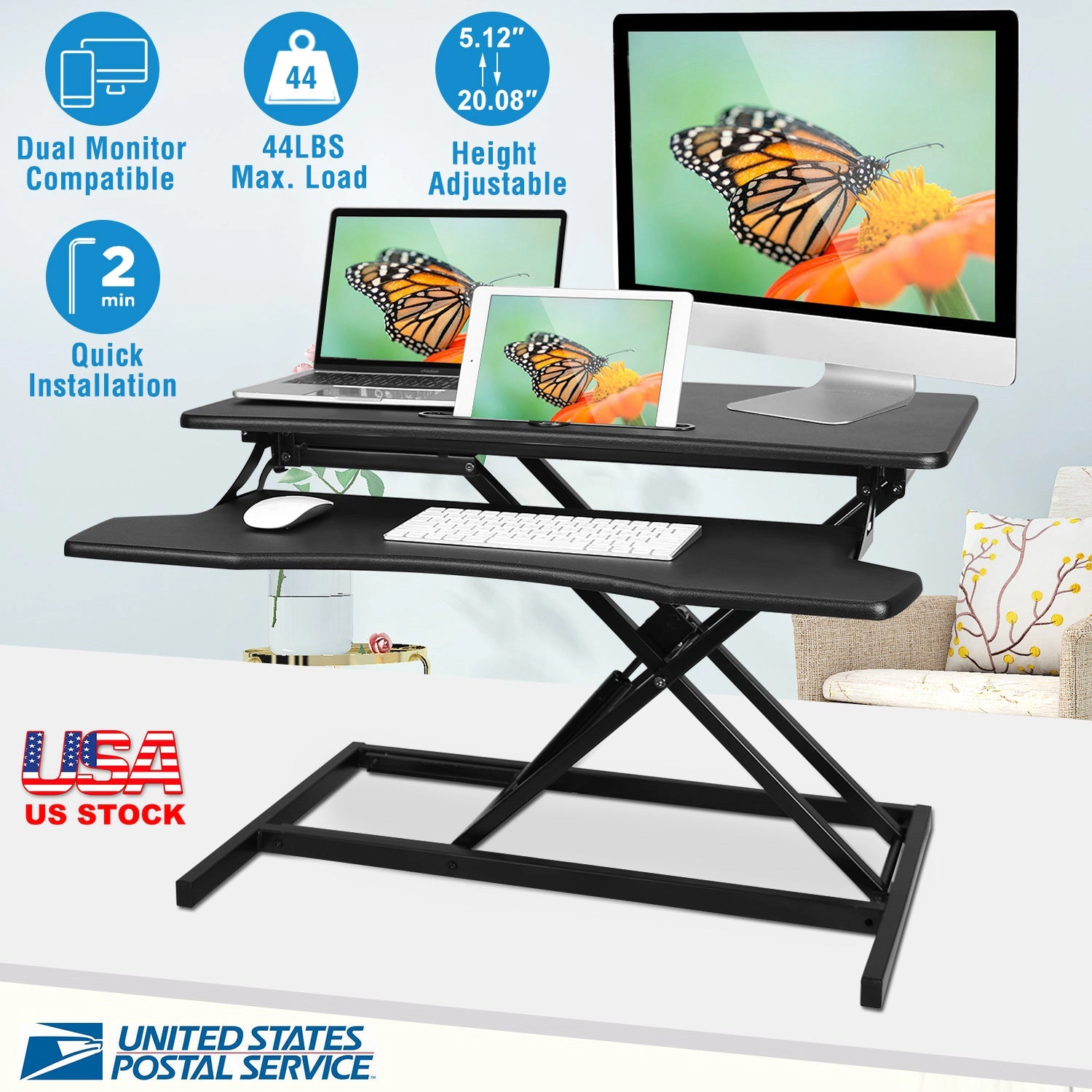 GBruno Height Adjustable Standing Desk Converter