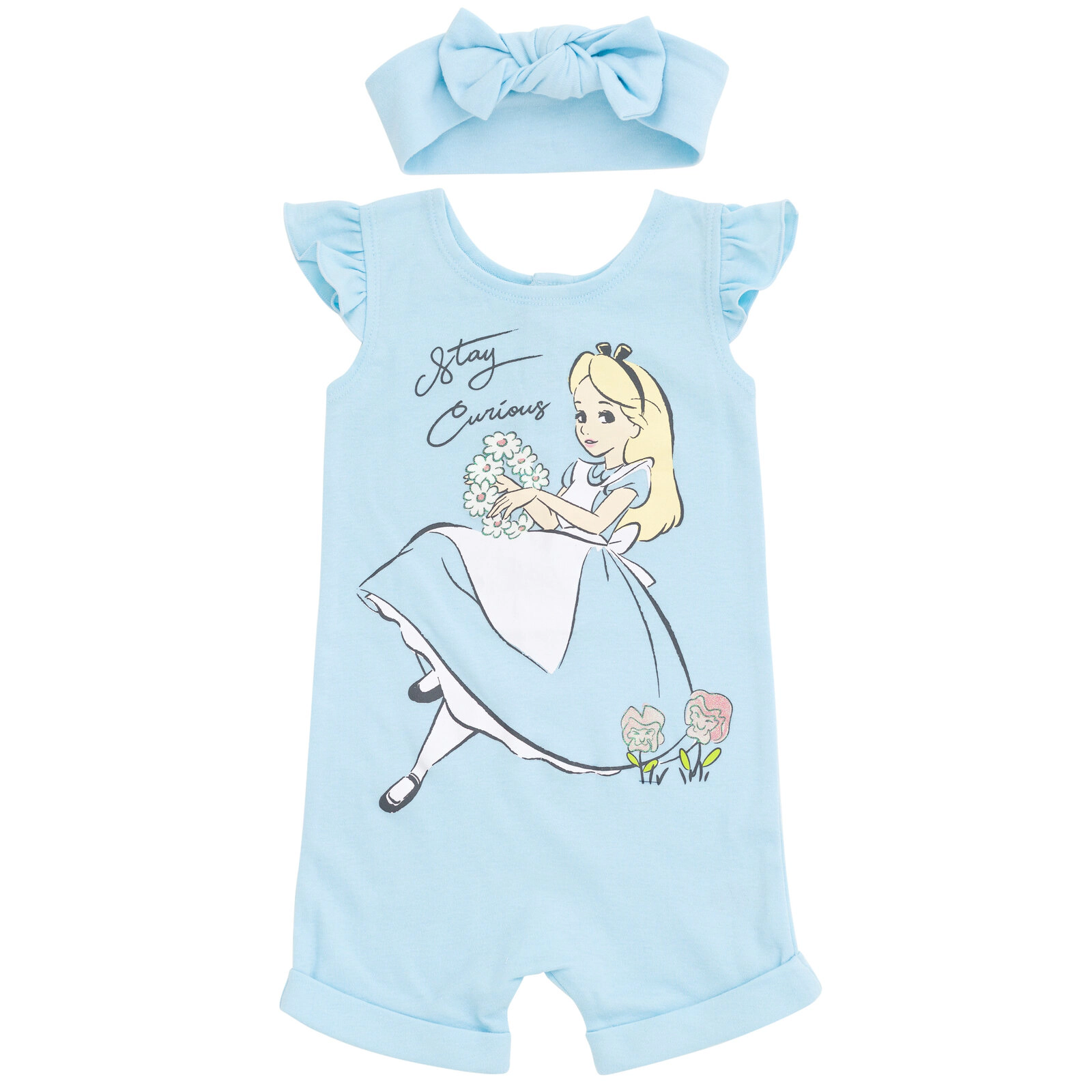 Disney Girls' Sleeveless Romper and Headband Set