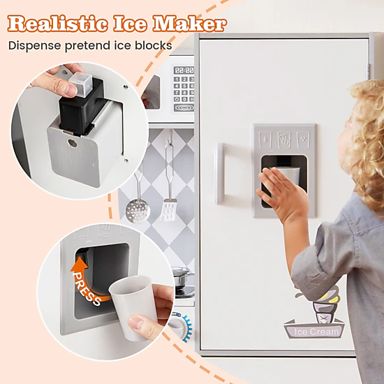 Hivvago Pretend Play Kitchen for Kids Aged 3+ with Real Sounds and Lights