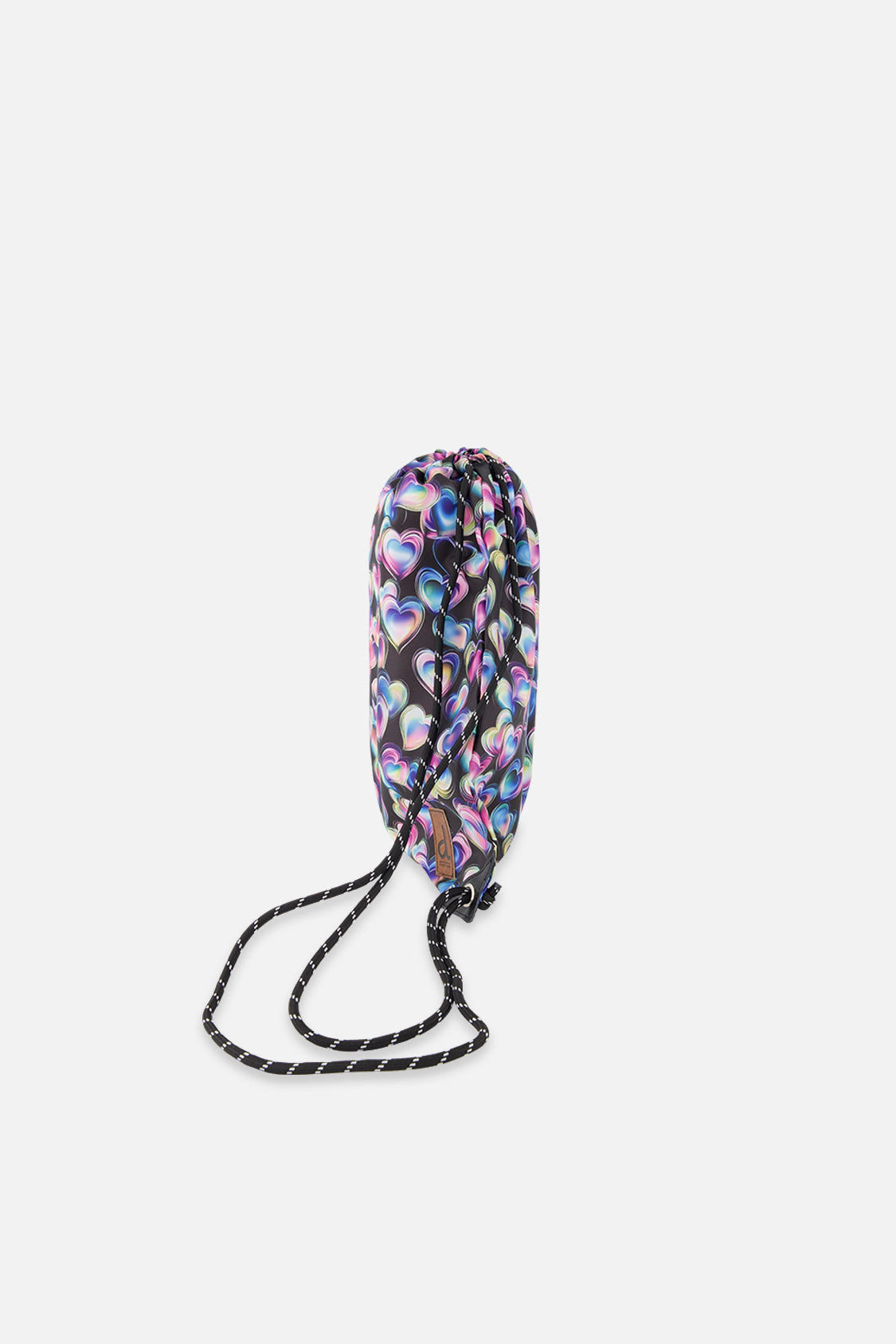 Deux par Deux Girls Lightweight Heart Print Drawstring Bag
