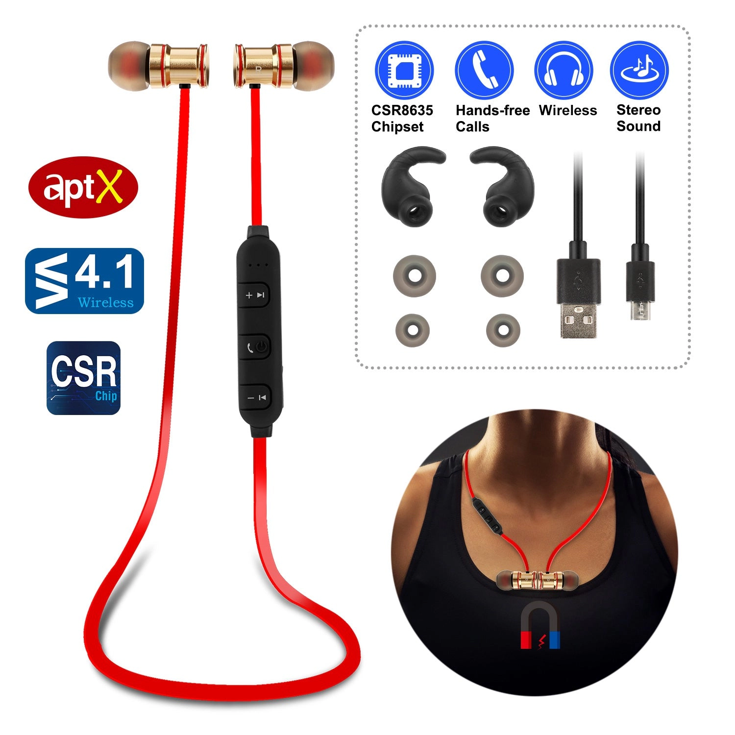 GBruno Wireless In-Ear Sport Headphones With Mic