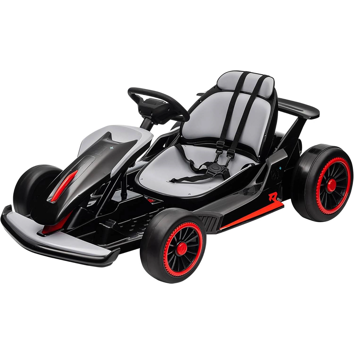 24V Kids Electric Drift Go Kart, 2×200W Motors, Adjustable Seat, LED Lights, Outdoor Ride-On Race Car for Ages 6-12