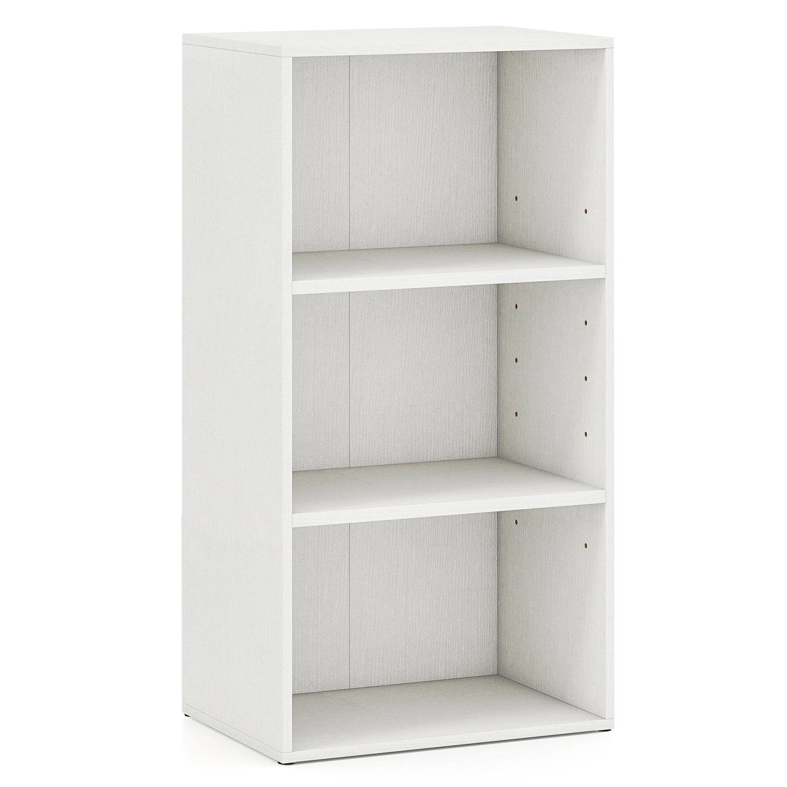 SUGIFT 3-Tier Open Shelf Bookcase Storage Cabinet 55-lb Top Capacity 66-lb Shelf Capacity White