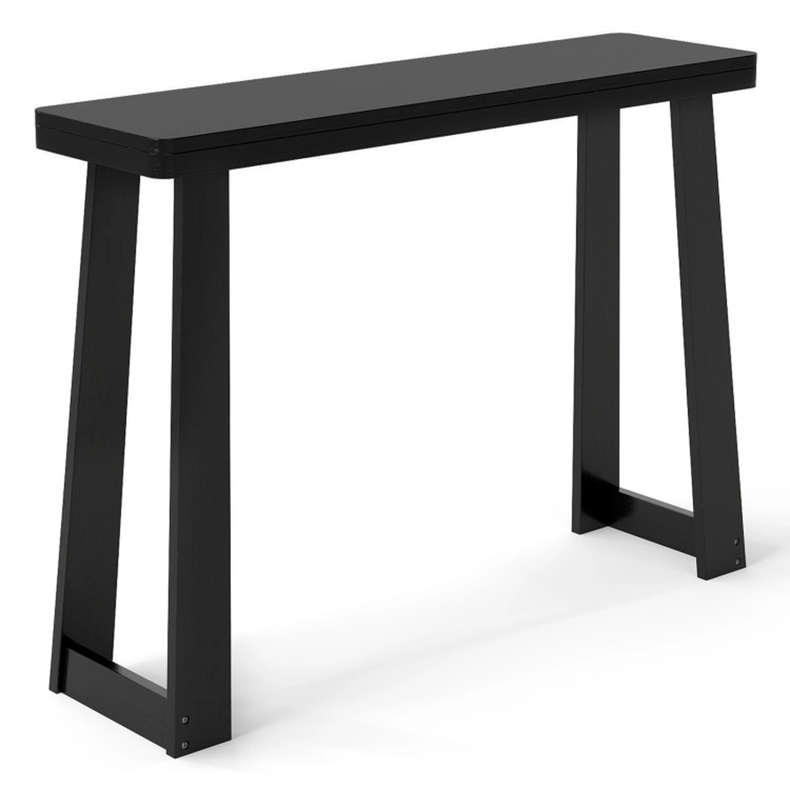 SUGIFT Narrow Entryway Console Table 165-lb Capacity Black/Walnut