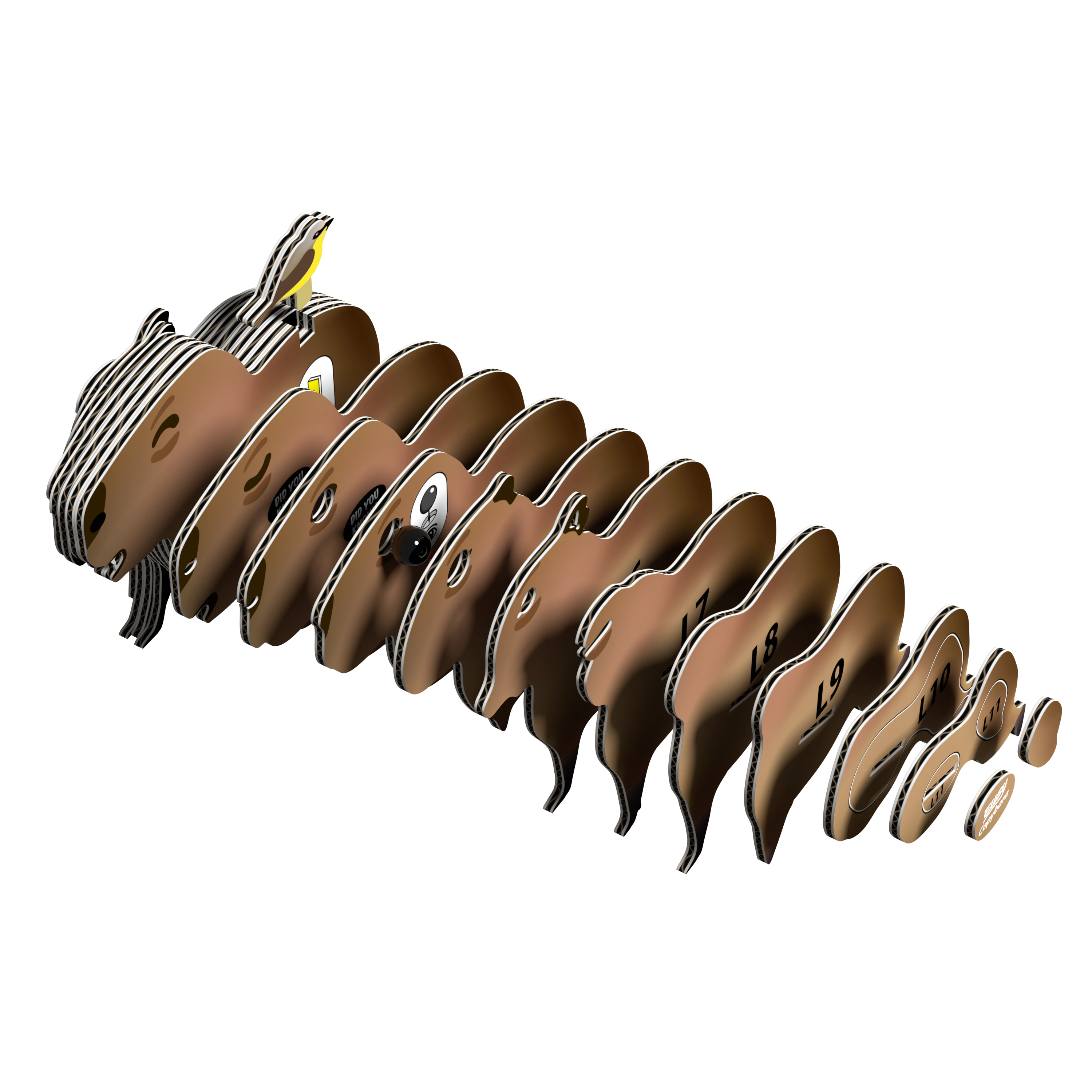 EUGY Capybara 3D Puzzle - contains 27 puzzle pieces