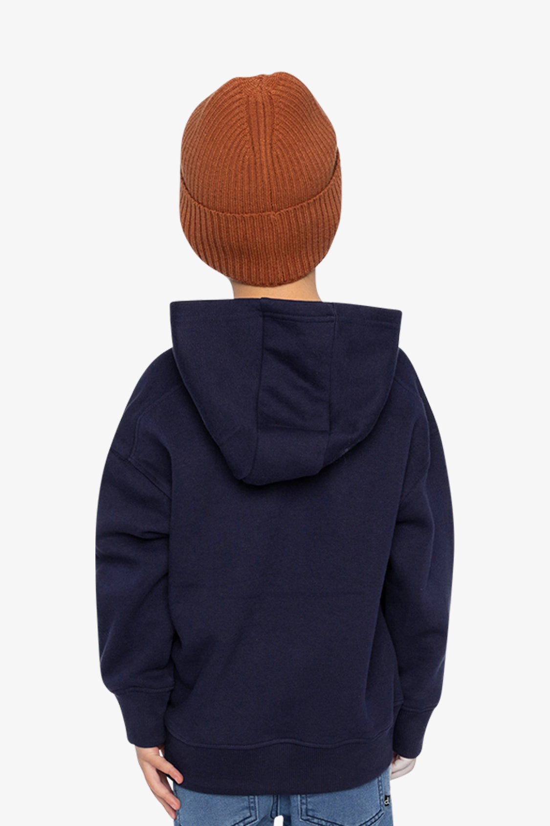 Deux par Boys Fleece Hooded Sweatshirt with Wolf Graphic