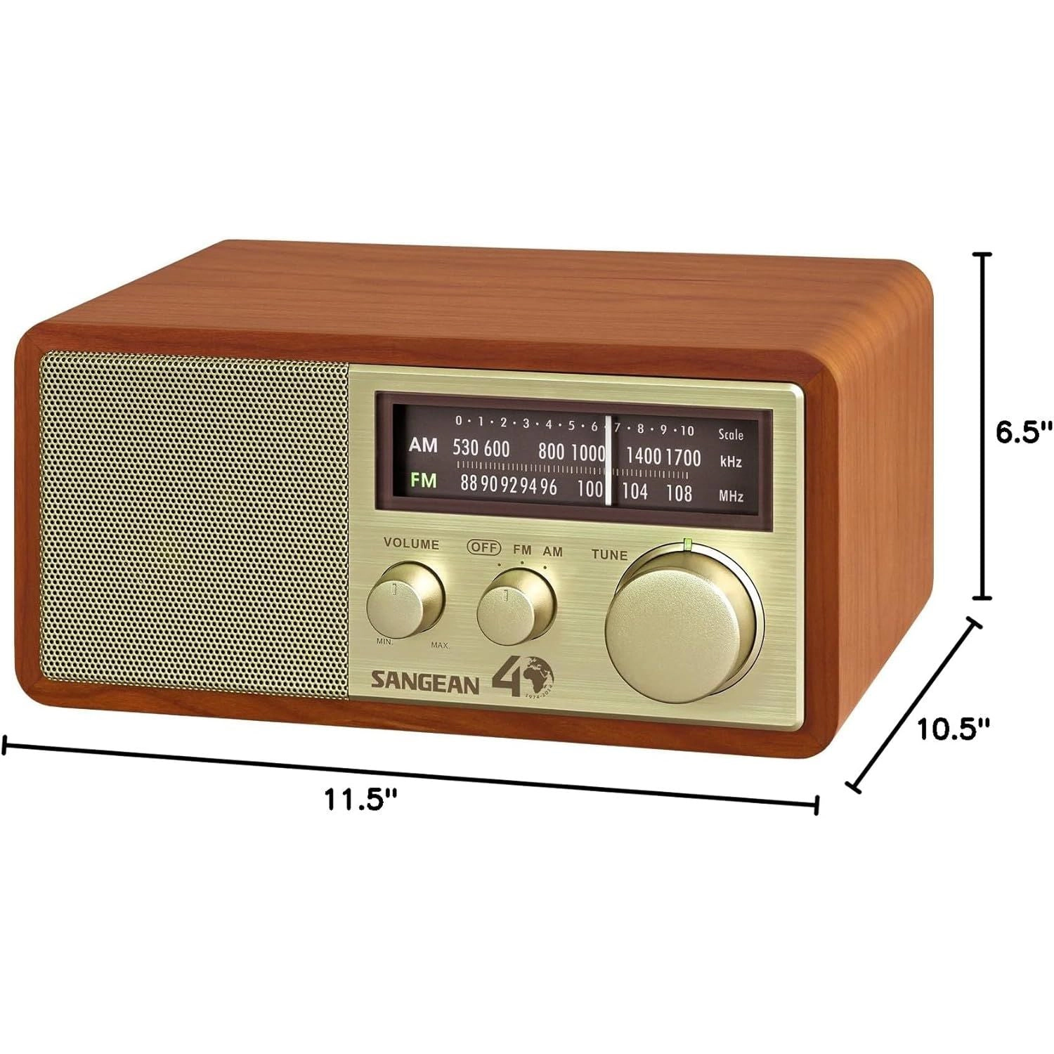 SANGEAN WR-11SE 40th Anniversary AM/FM Tabletop Radio, Walnut