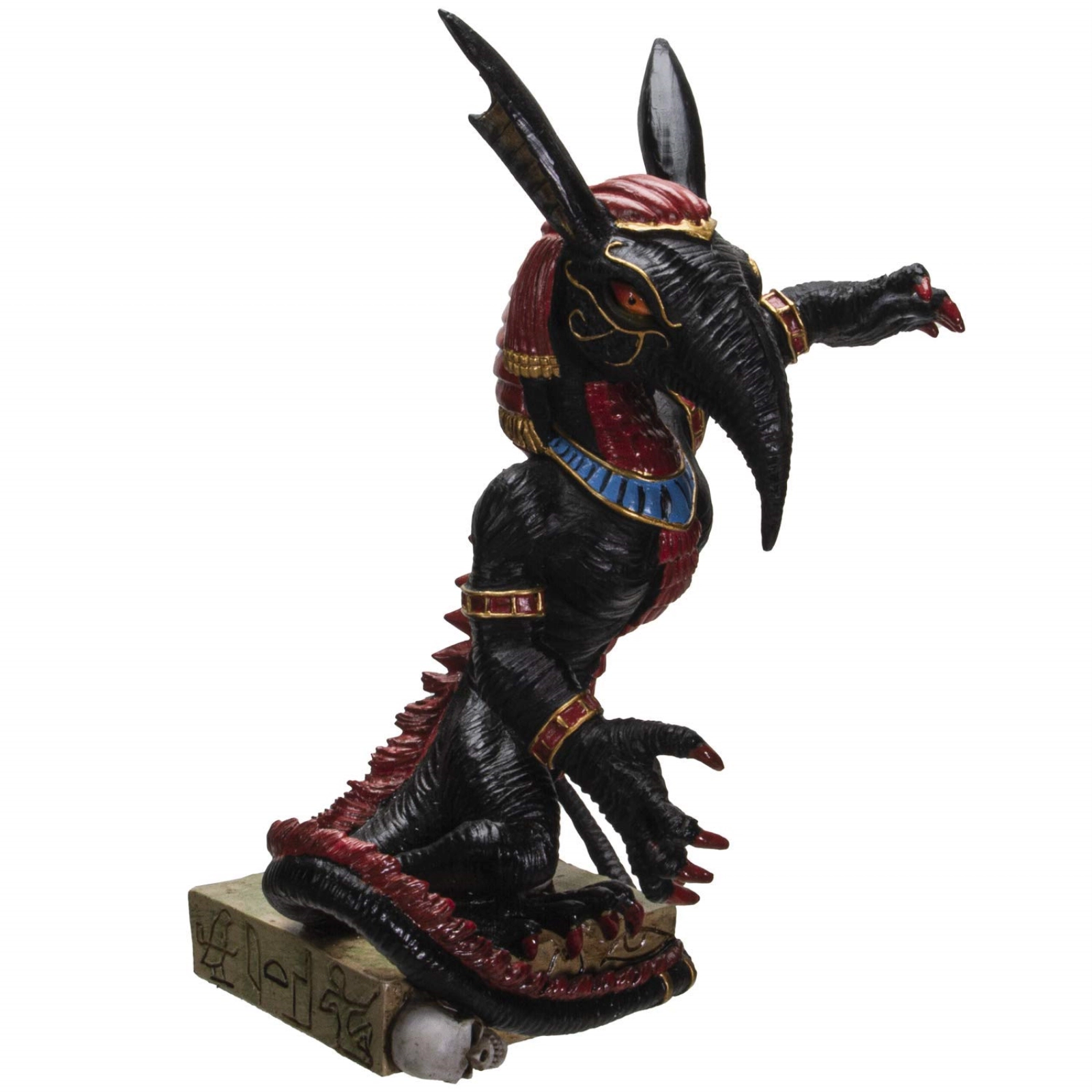 Pacific Giftware Egyptian God Of War Chaos Desert Seth On Hieroglyphic Base With Skulls Figurine 8 inch