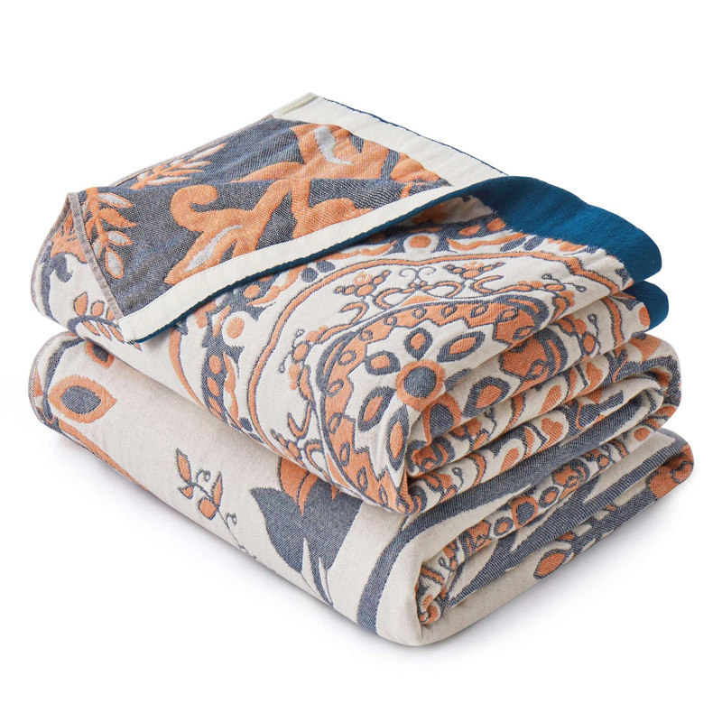 Unikome Super Soft Breathable Cotton Throw Blanket - Lightweight Textured Blanket, 60x80"