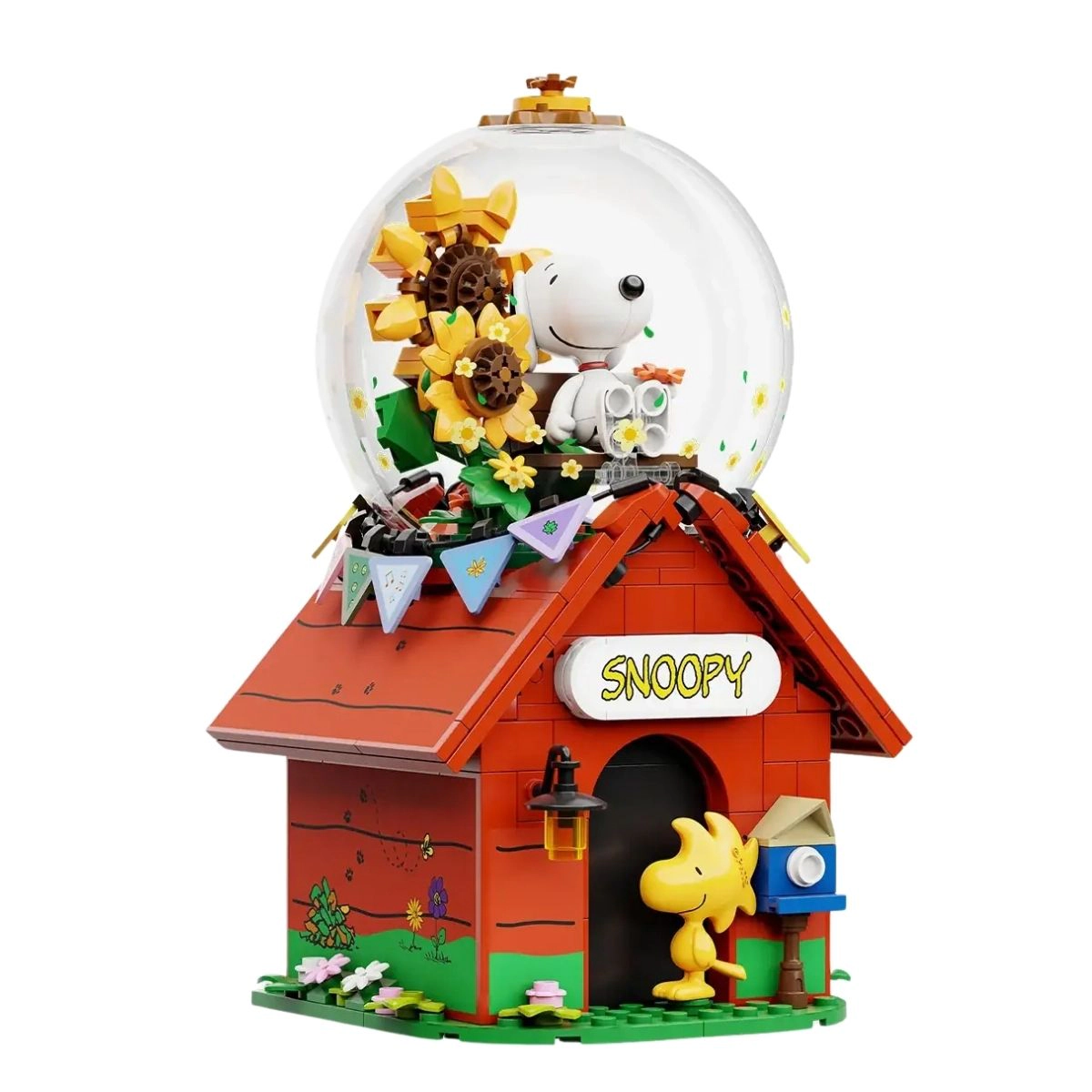 Pantasy Peanuts Snoopy's Red House #86918 Building Block Set – 243 Piece Classic Doghouse Construction Kit