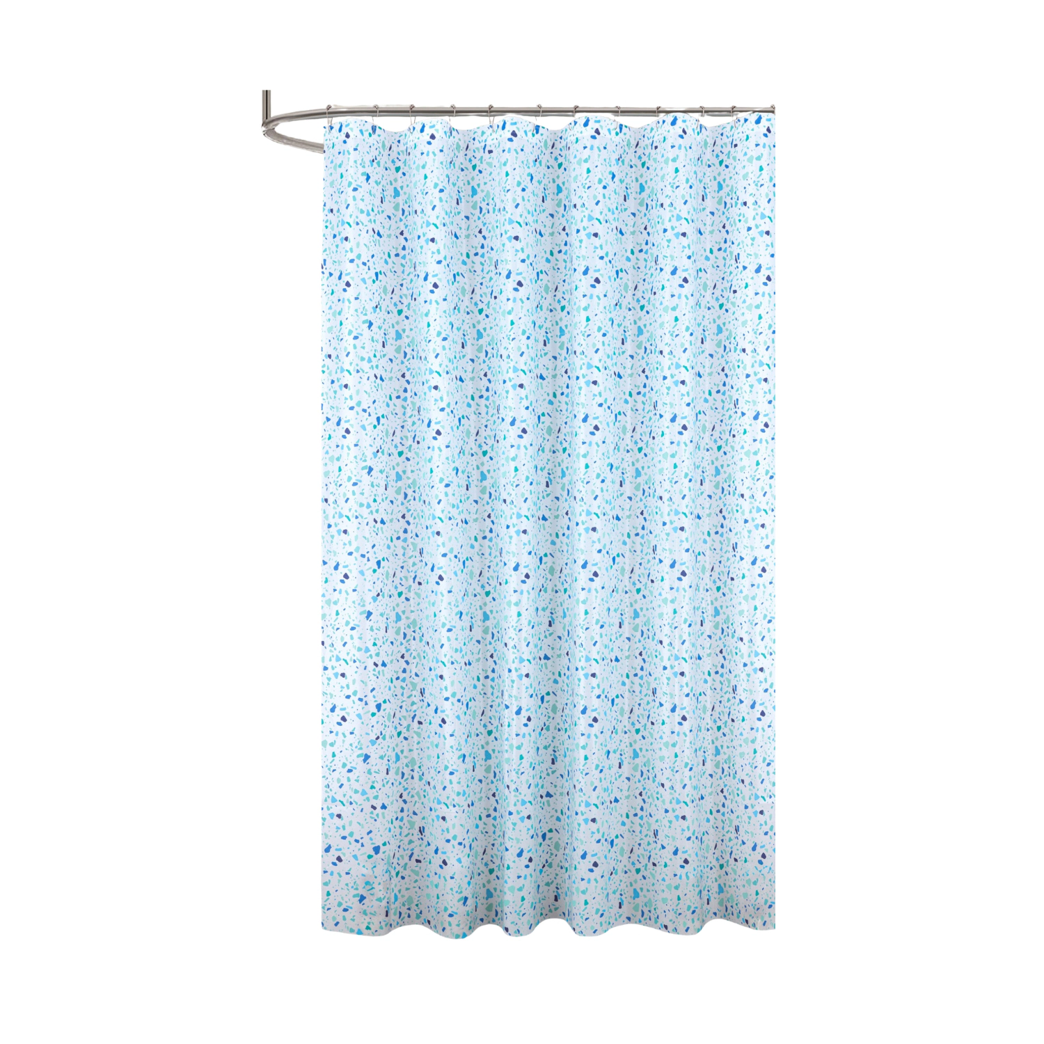 RT Designers Collection 90GSM Peva Glit Printed Terrazzo Shower Curtain 70" x 72" Blue