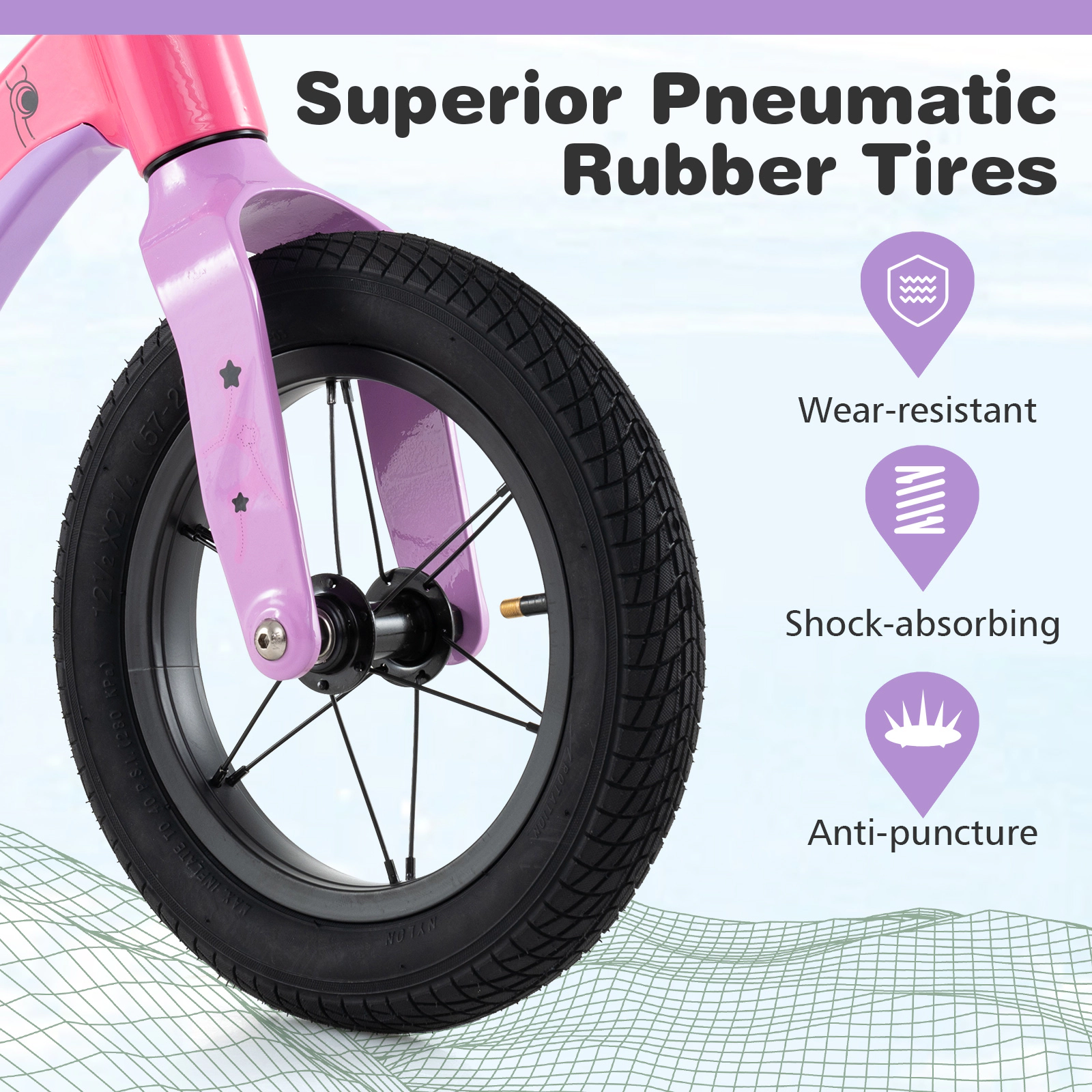 SUGIFT Adjustable Seat 360 Degree Rotatable Handlebar Kids 12 Inch Balance Bike