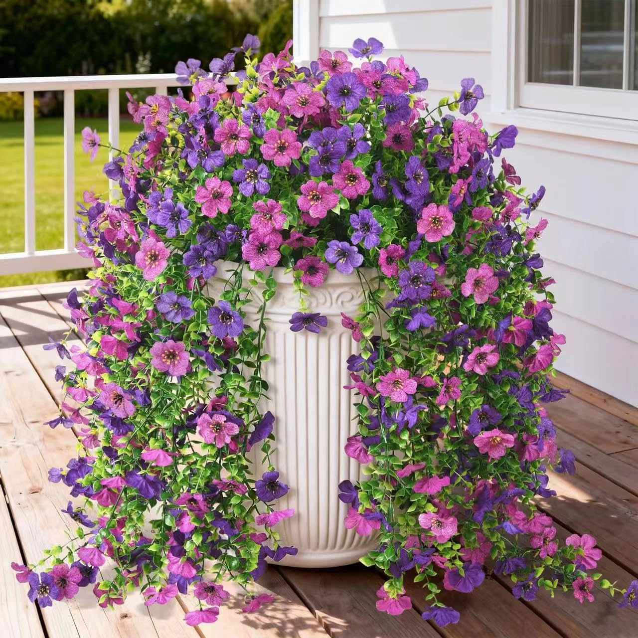 PUPWE Artificial Fall Flowers Plants For Outdoors Mums Home Decor