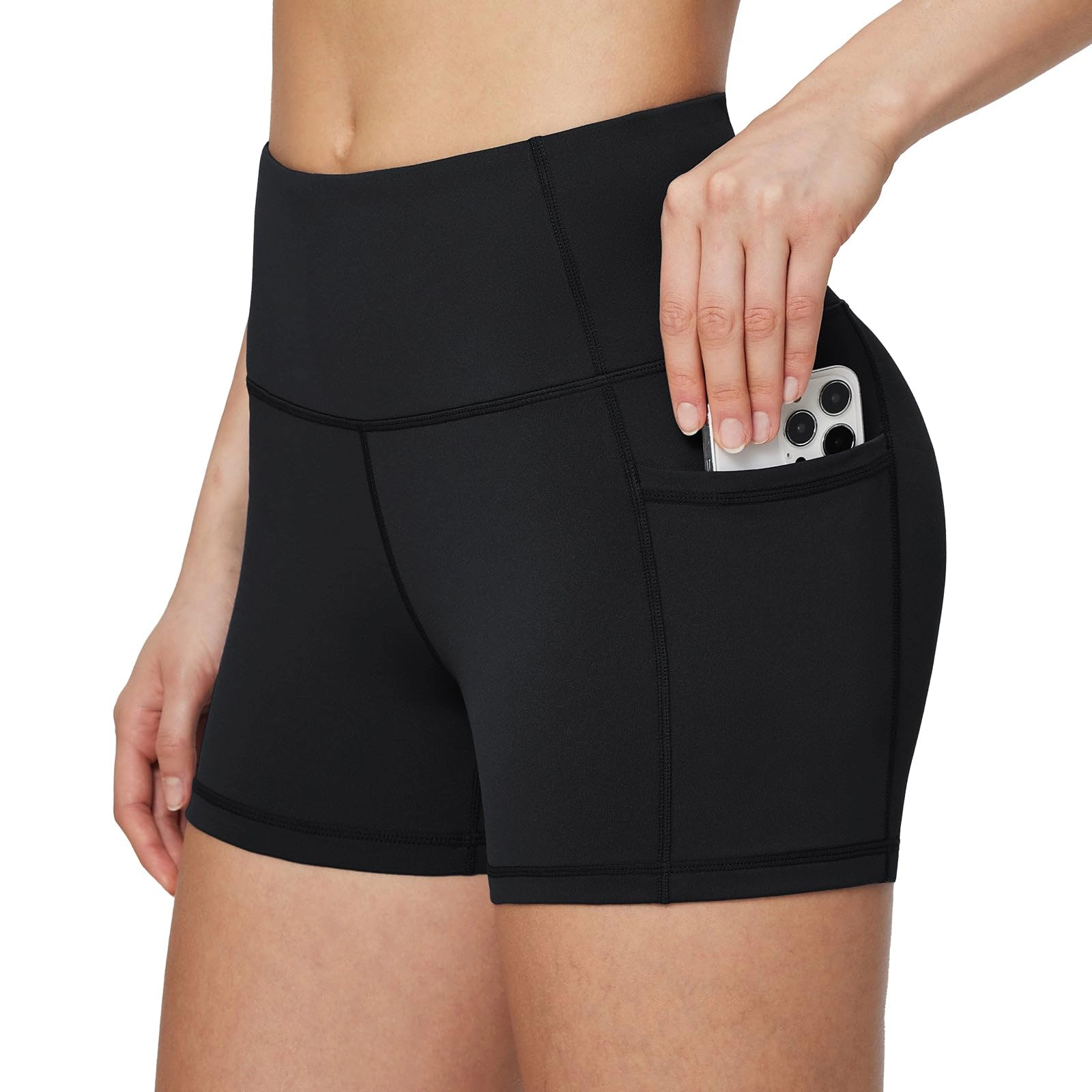 PIGFDK Women's High Waist Biker Shorts With 3 Pockets Compression Workout Activewear