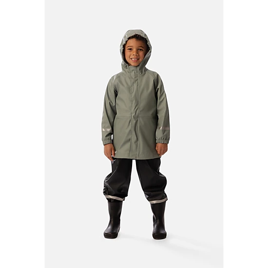Deux par Deux Unisex Color-Block Raglan Sleeve Hooded Rain Jacket