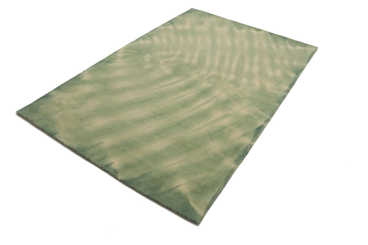Magic Rugs 5'0 X 8'0 Contemporary Green Tie-Dye Hand-Tufted Wool Rug