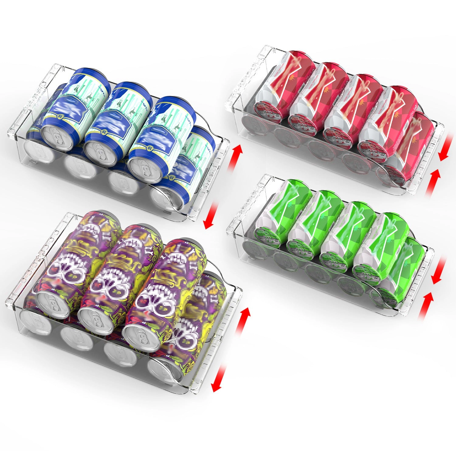 GBruno 4-Piece Adjustable Soda Can Organizer
