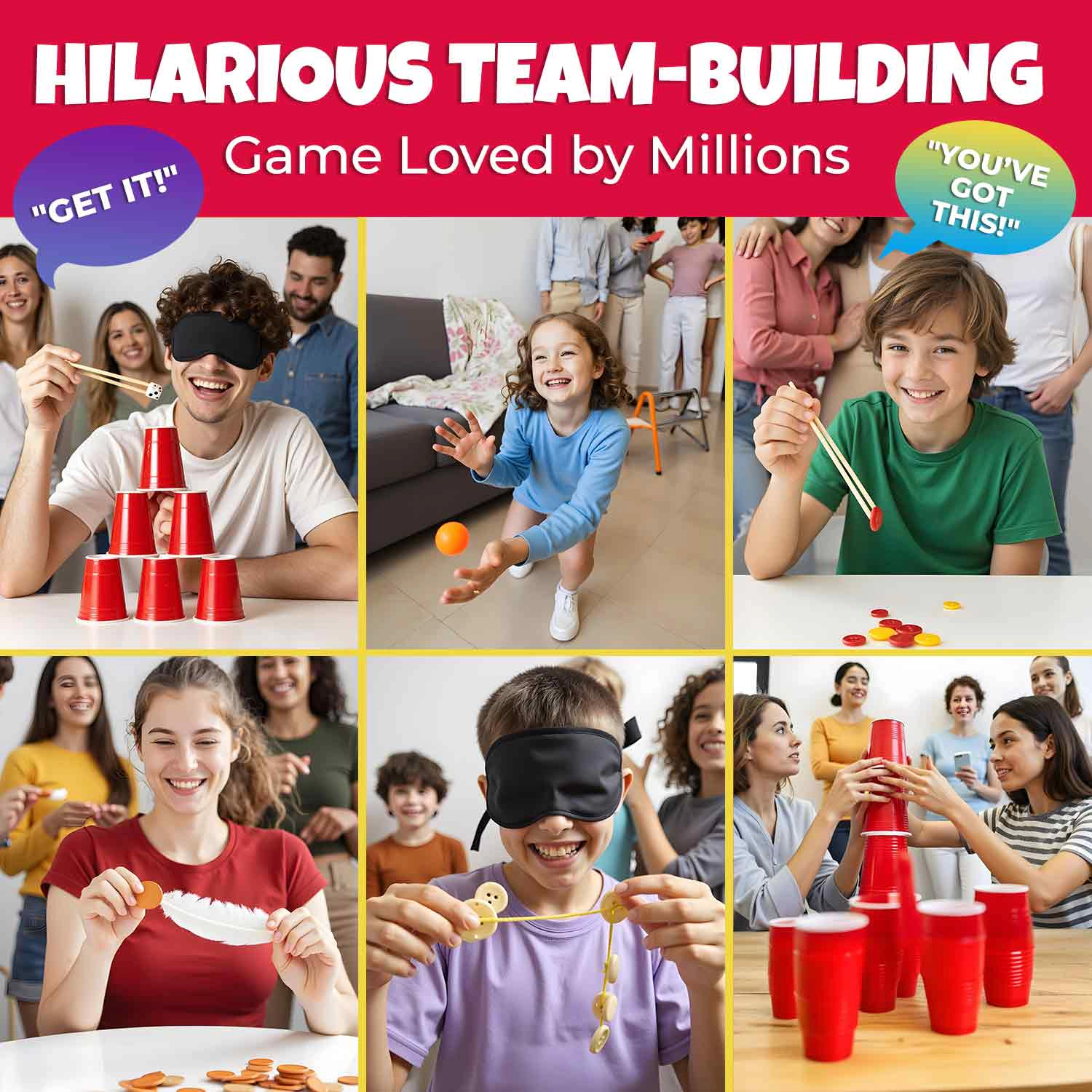 QUOKKA Party Games for Adults & Family, 250 Fun Challenges, Team Building & Family Game Night