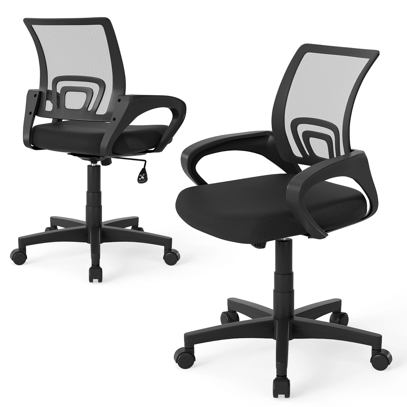 SUGIFT Mid-Back 275-lb Capacity Black Breathable Mesh Ergonomic Computer Desk Chair with Lumbar Support