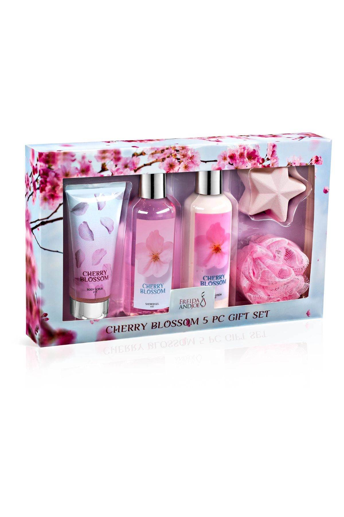 Freida And Joe Womens Blue Cherry Blossom Bath Body Collection Gift Box