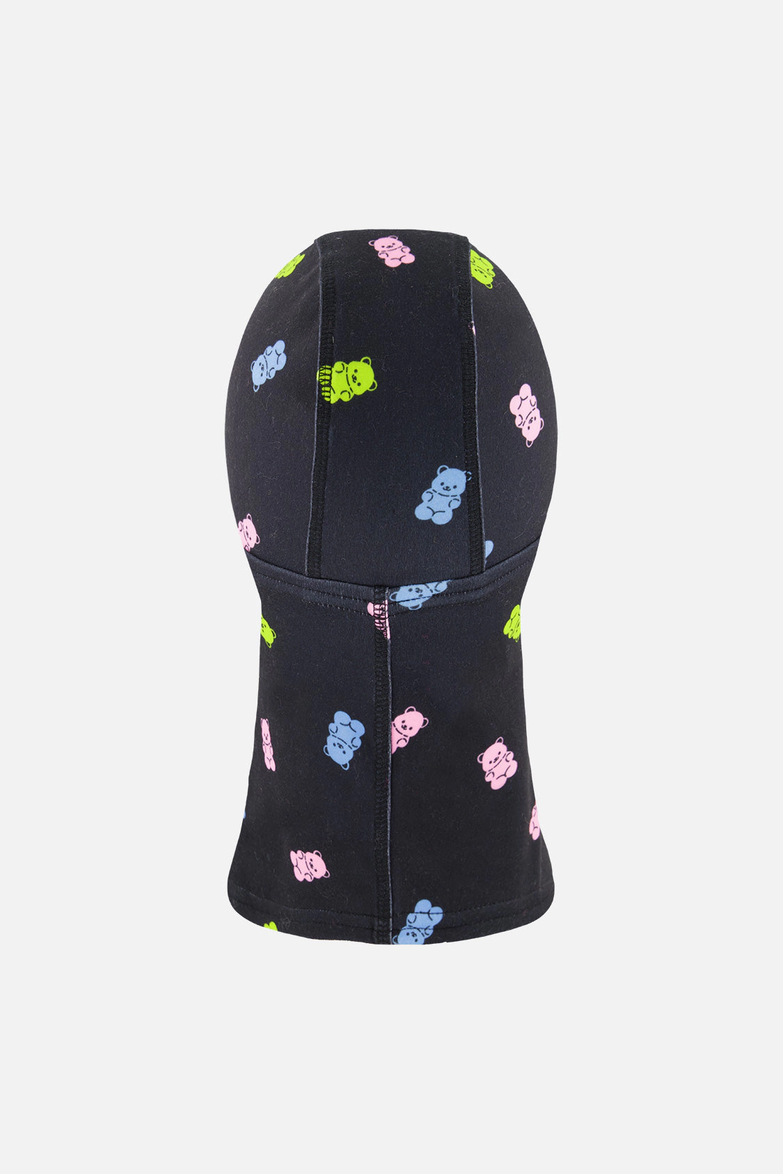 Deux par Girls Brushed Jersey Balaclava with Printed Gummy Bears and Reflective Patch