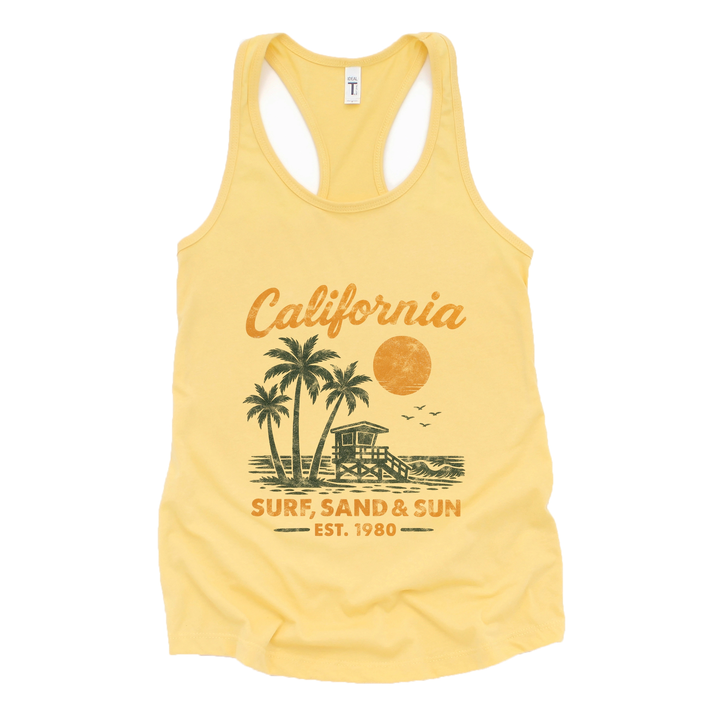 Simply Sage Market - California Surf, Sand & Sun Women's Graphic Racerback Tank Top