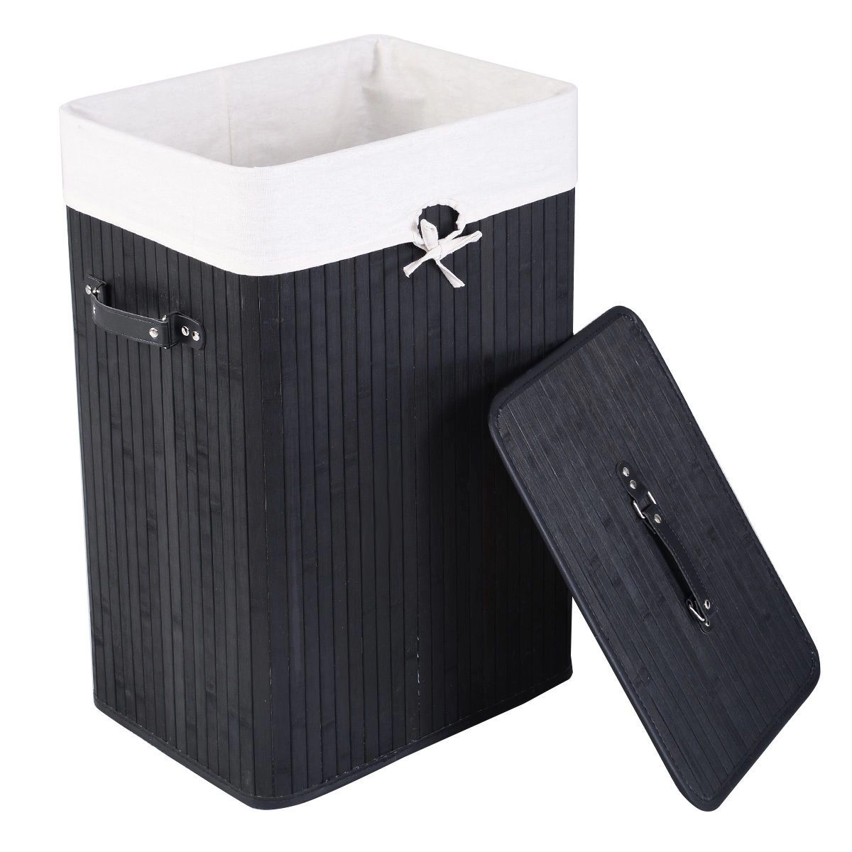 SlickBlue Large Wicker Laundry Basket with Liner Bag and Carry Handles