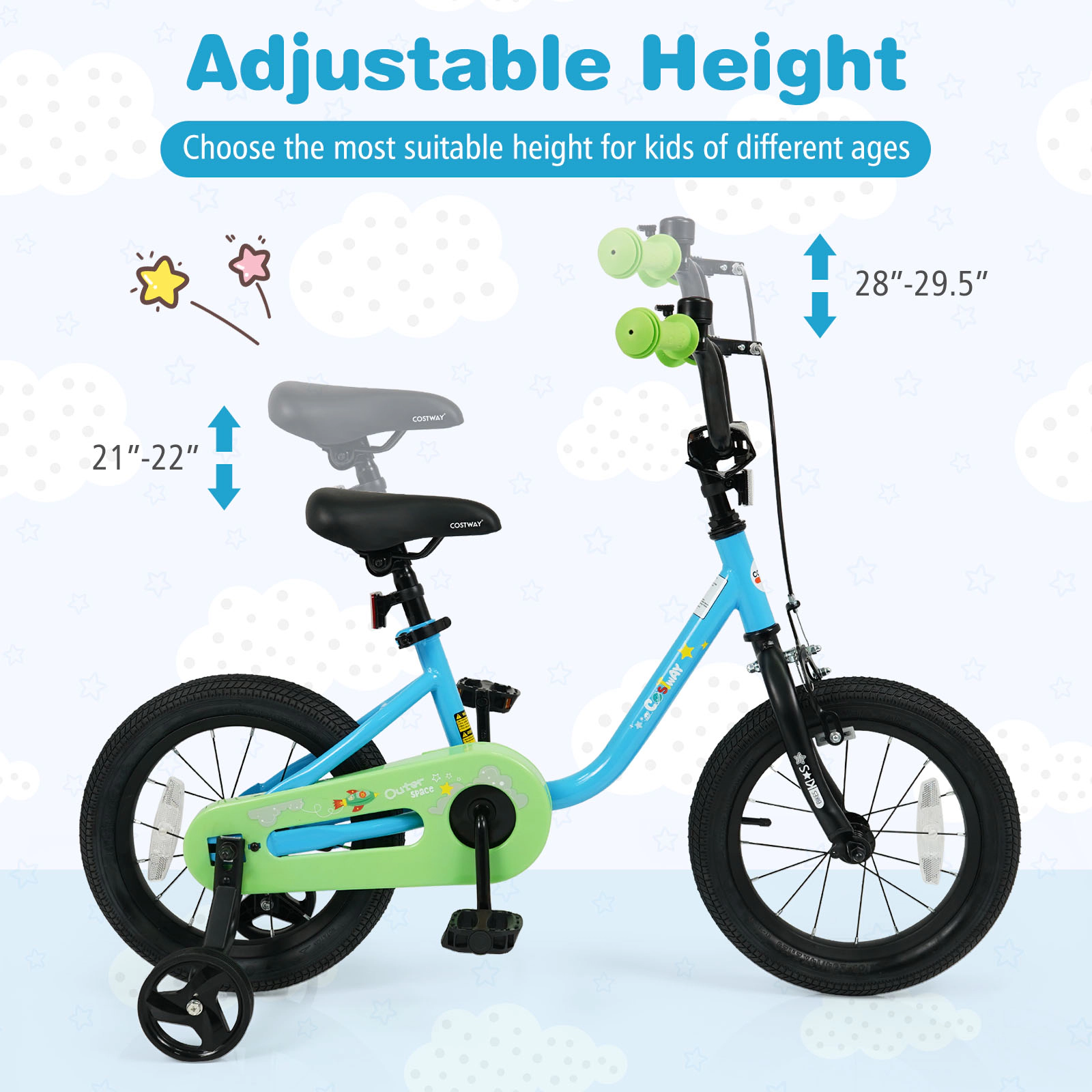 LJG Kids Bike for 3-7 Years Old Boys and Girls 12/14/16-Inch Children Bicycle Blue