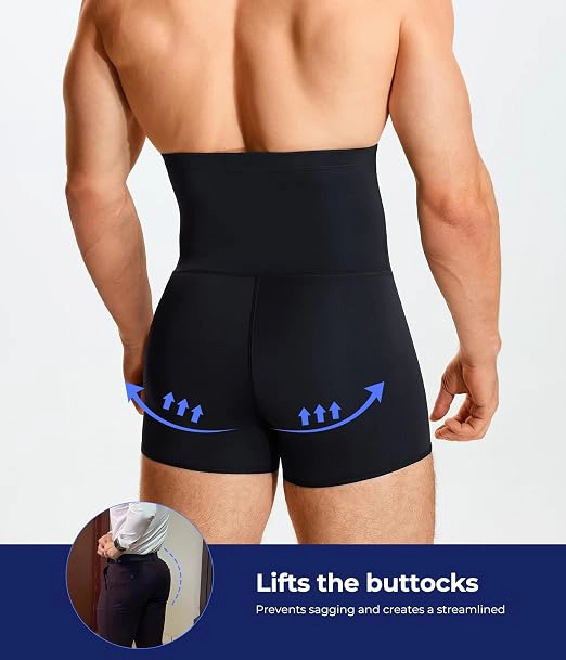 Nebility Mens High Waisted Shaping Shorts