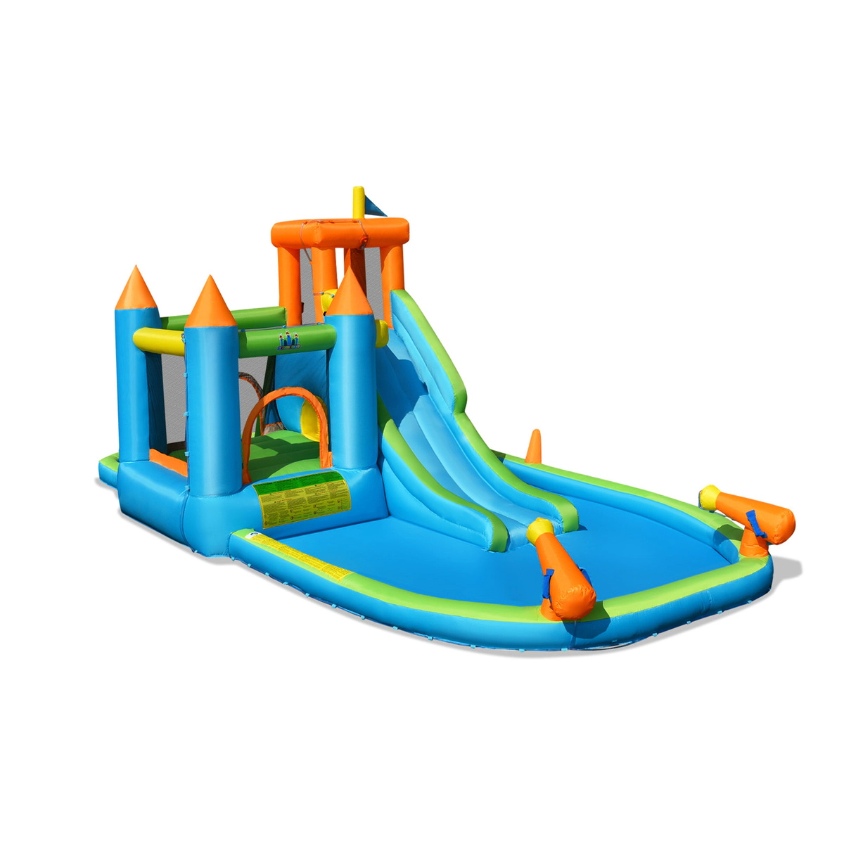 SUGIFT 19.5-ft Inflatable Water Slide Bounce House with Splash Pool Ball Pit and 735W Blower for Yard
