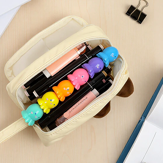 Wrapables 3D Animal Face 2-Compartment Pencil Case, Capybara