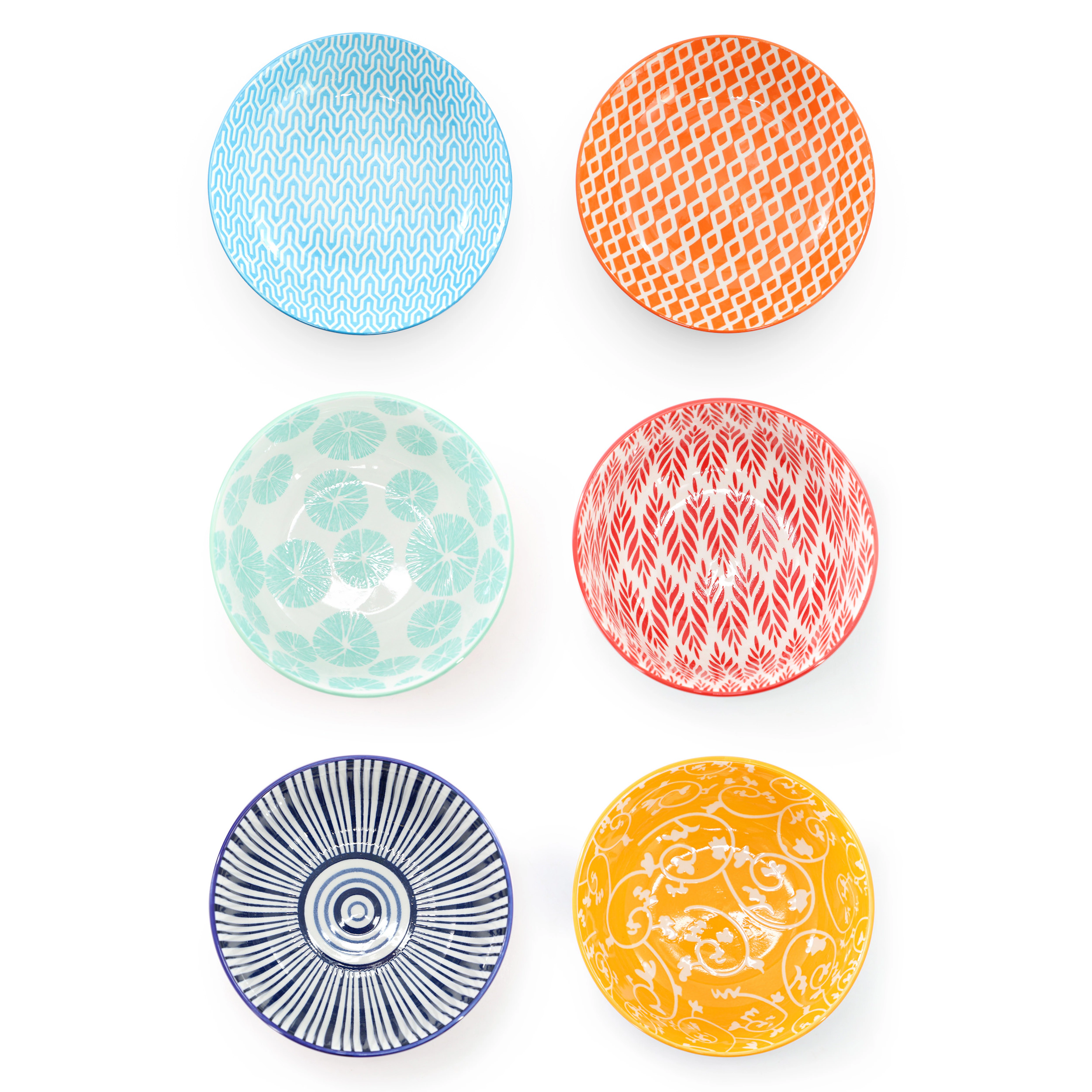 Elama Giovanna 6 Piece Assorted Porcelain Bowl Set