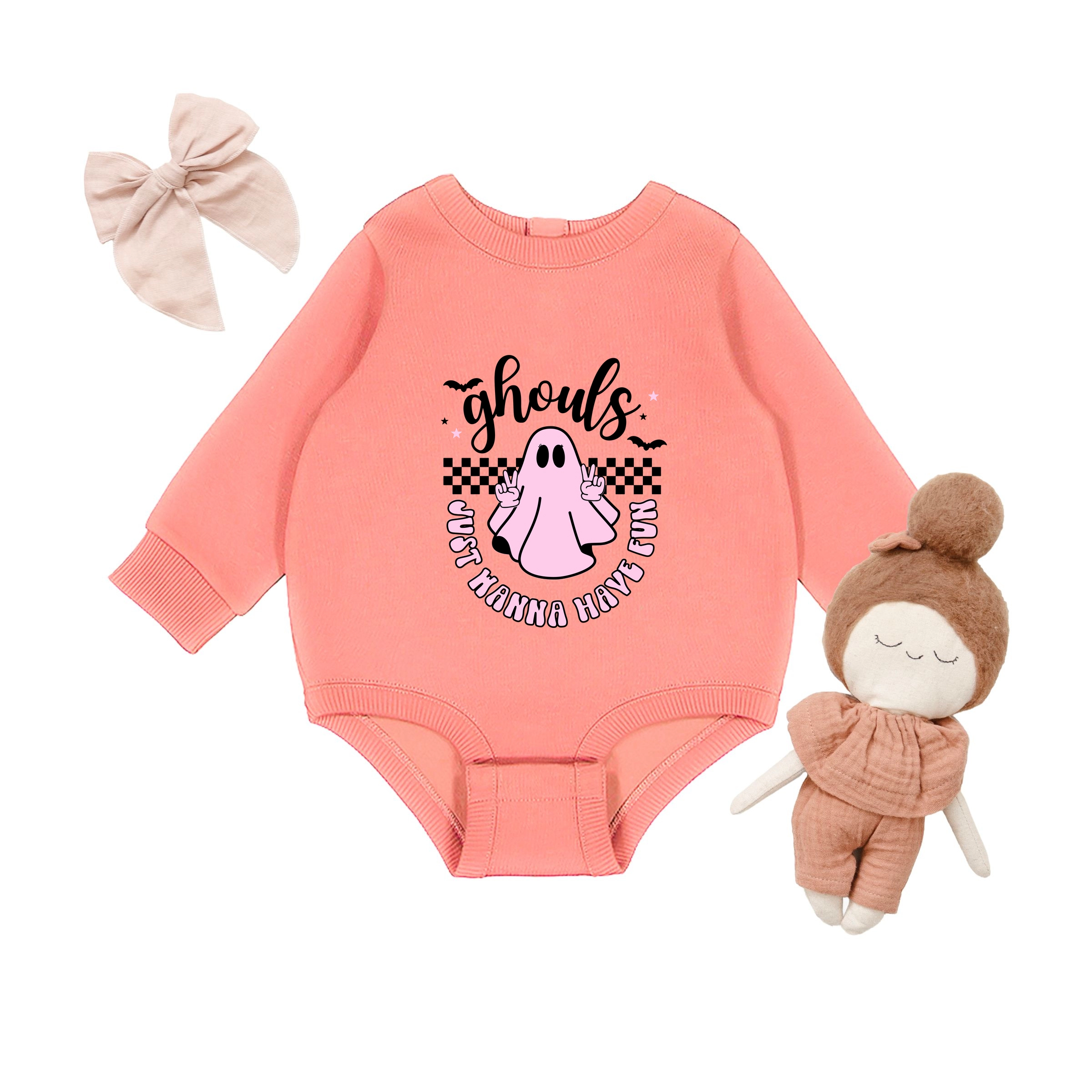 The Juniper Shop - Infant Fleece BodySuit Just Wanna Have Fun Checkered