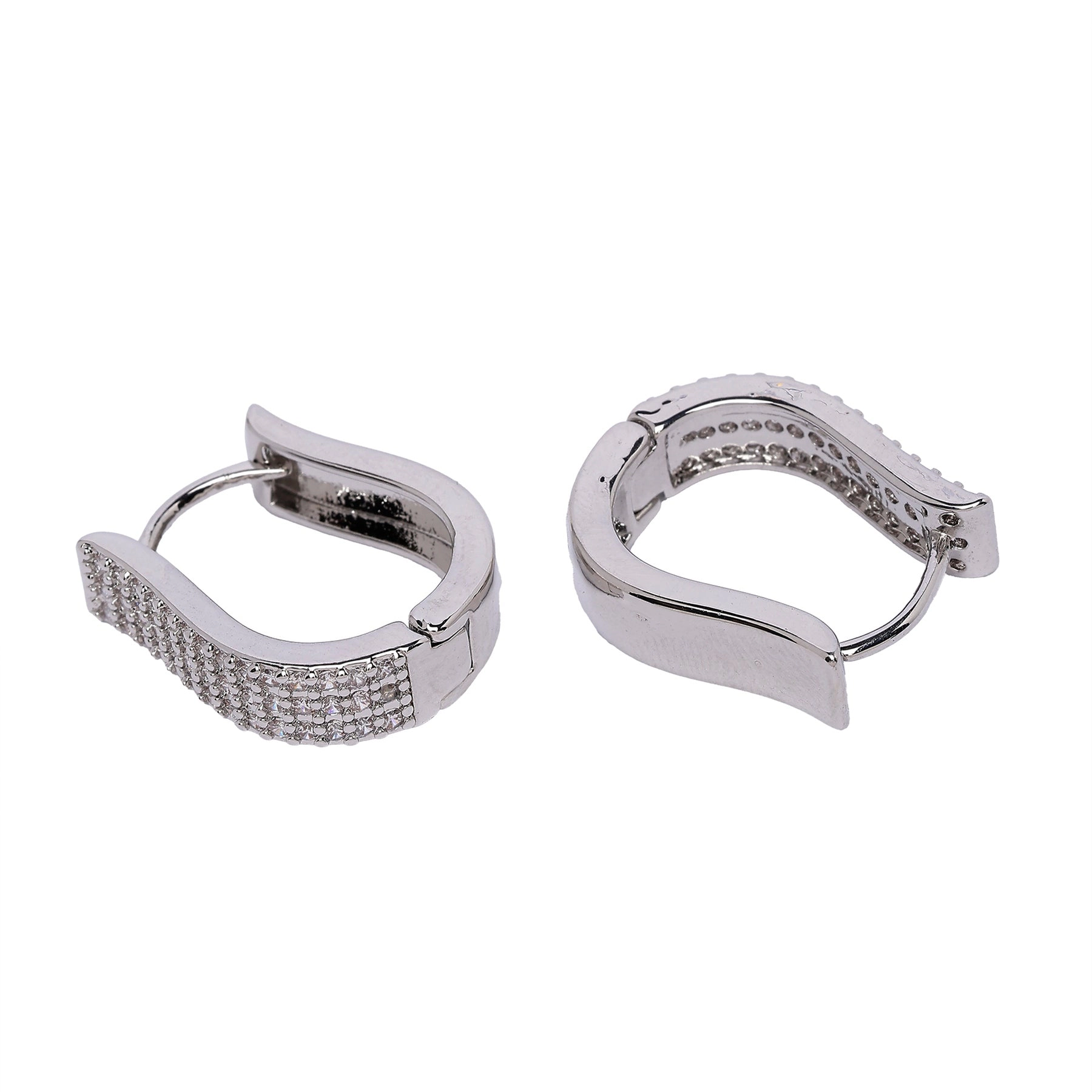 AGP PARIS Womens Radiant Rectangle Hoop Earrings