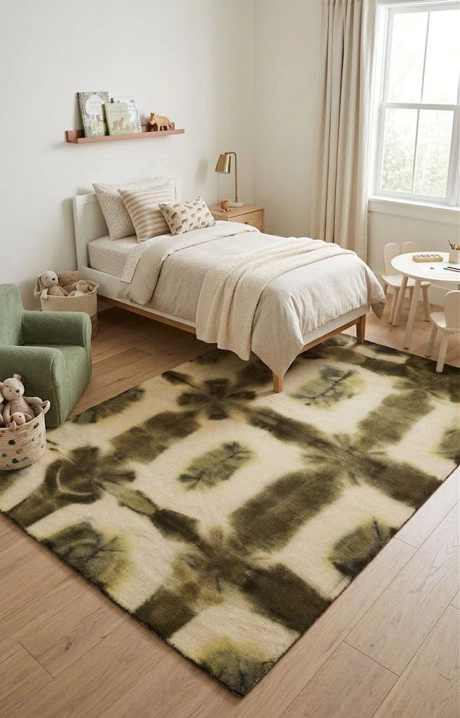 Magic Rugs Brown & Cream Tie-Dye 5X8 Hand-Tufted Modern Rug