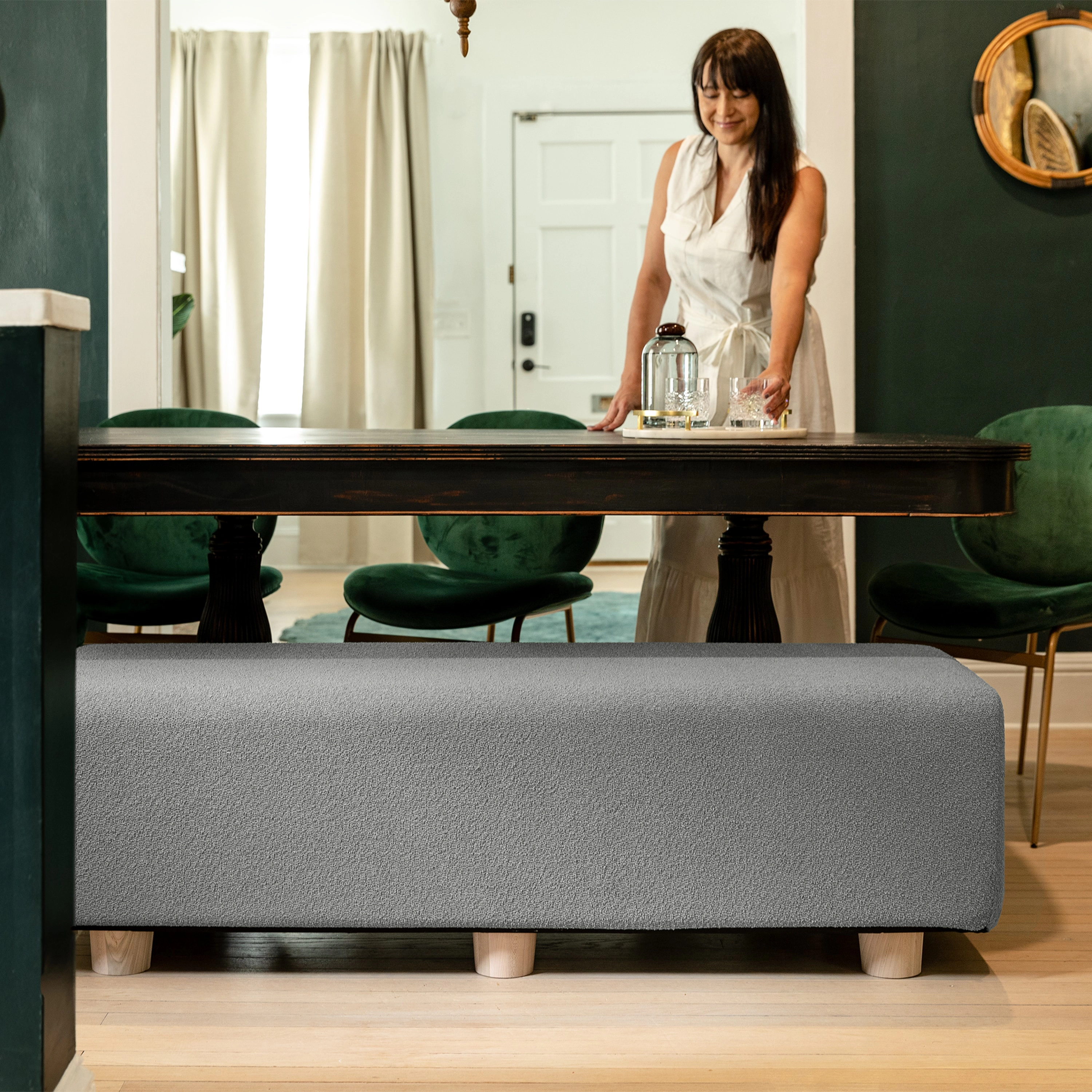 Caya 4-in-1 Large Bed Bench, Giant Ottoman, Dining and Yoga Massage Platform, King