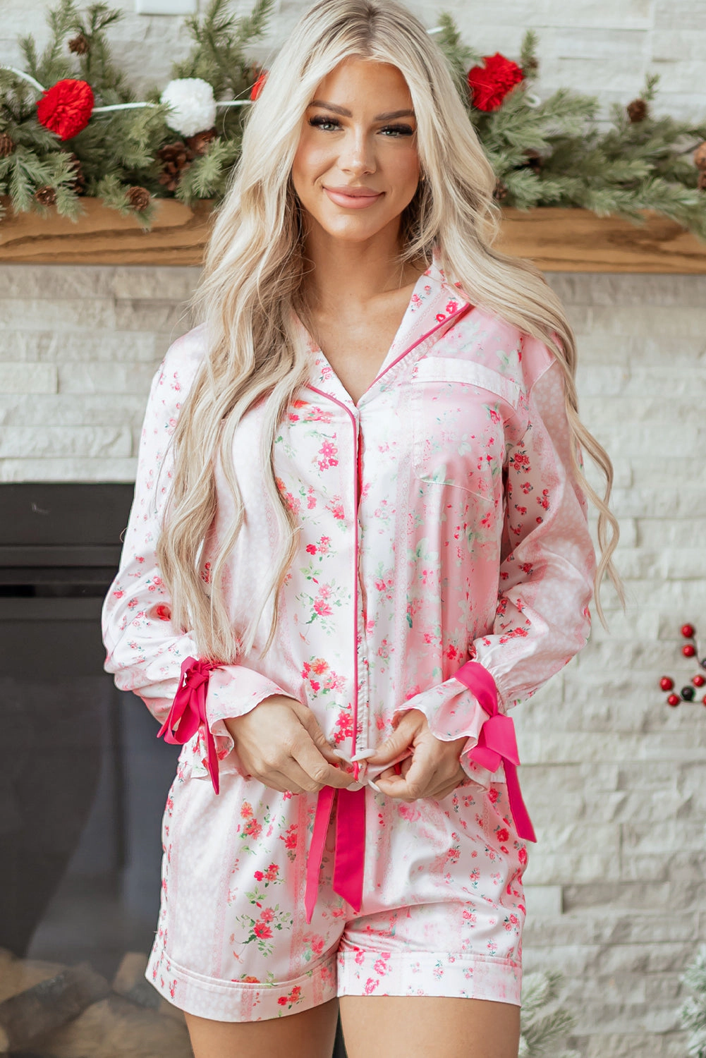 Threaded Pear Women's Paisley Tie 2pcs Pajama Set