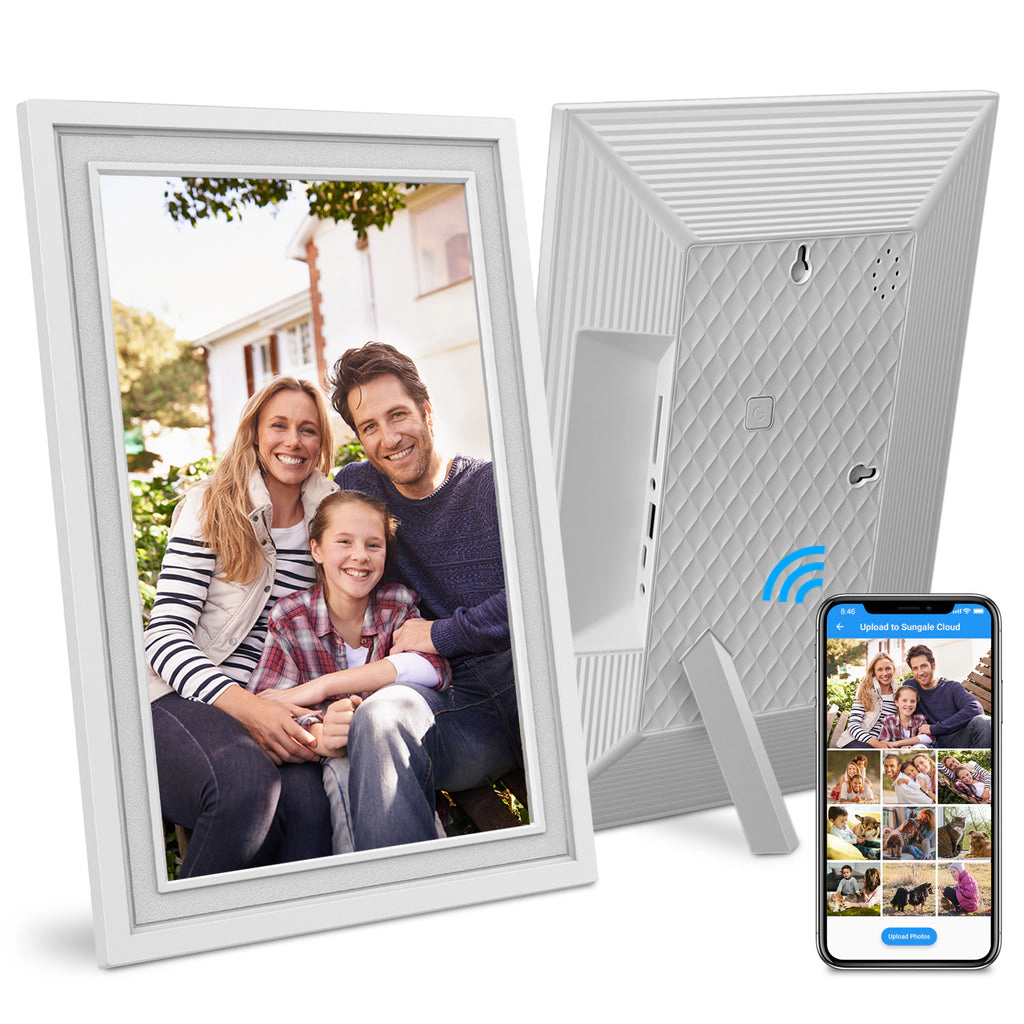 Sungale 10 Inch 1080x800, Easy PhotoShare APP, 20GB Cloud Storage - White Frame