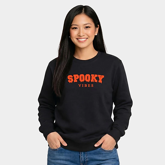 Simply Sage Market - Women's Graphic Sweatshirt - Spooky Vibes Puff Print