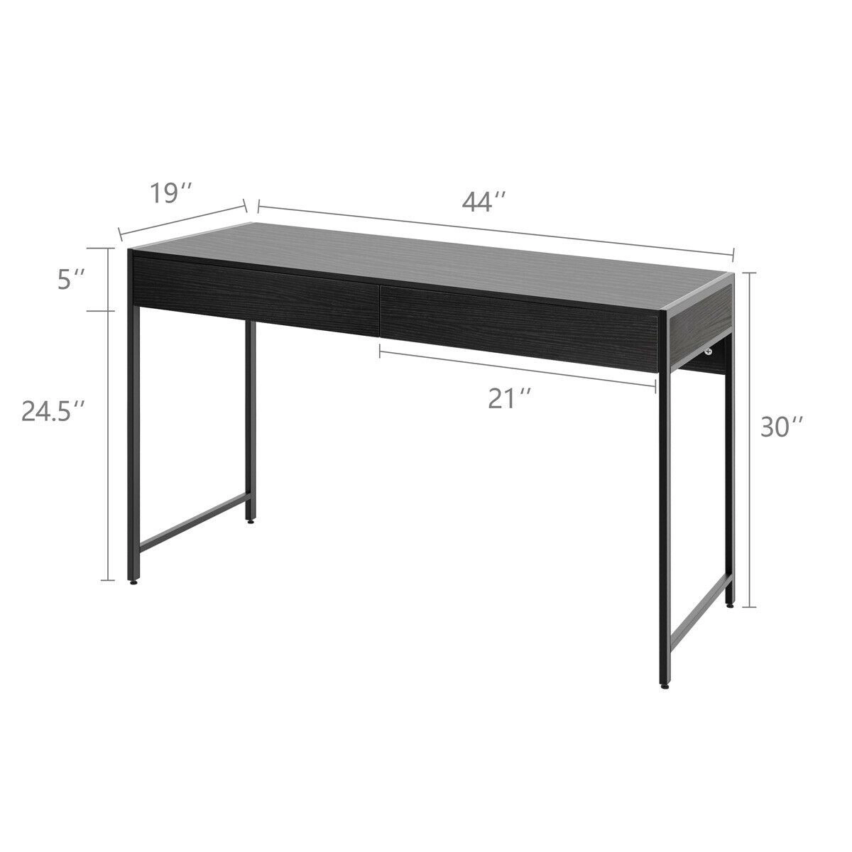 SlickBlue 44 Inch Computer Desk, 2-Drawer Office Study Table