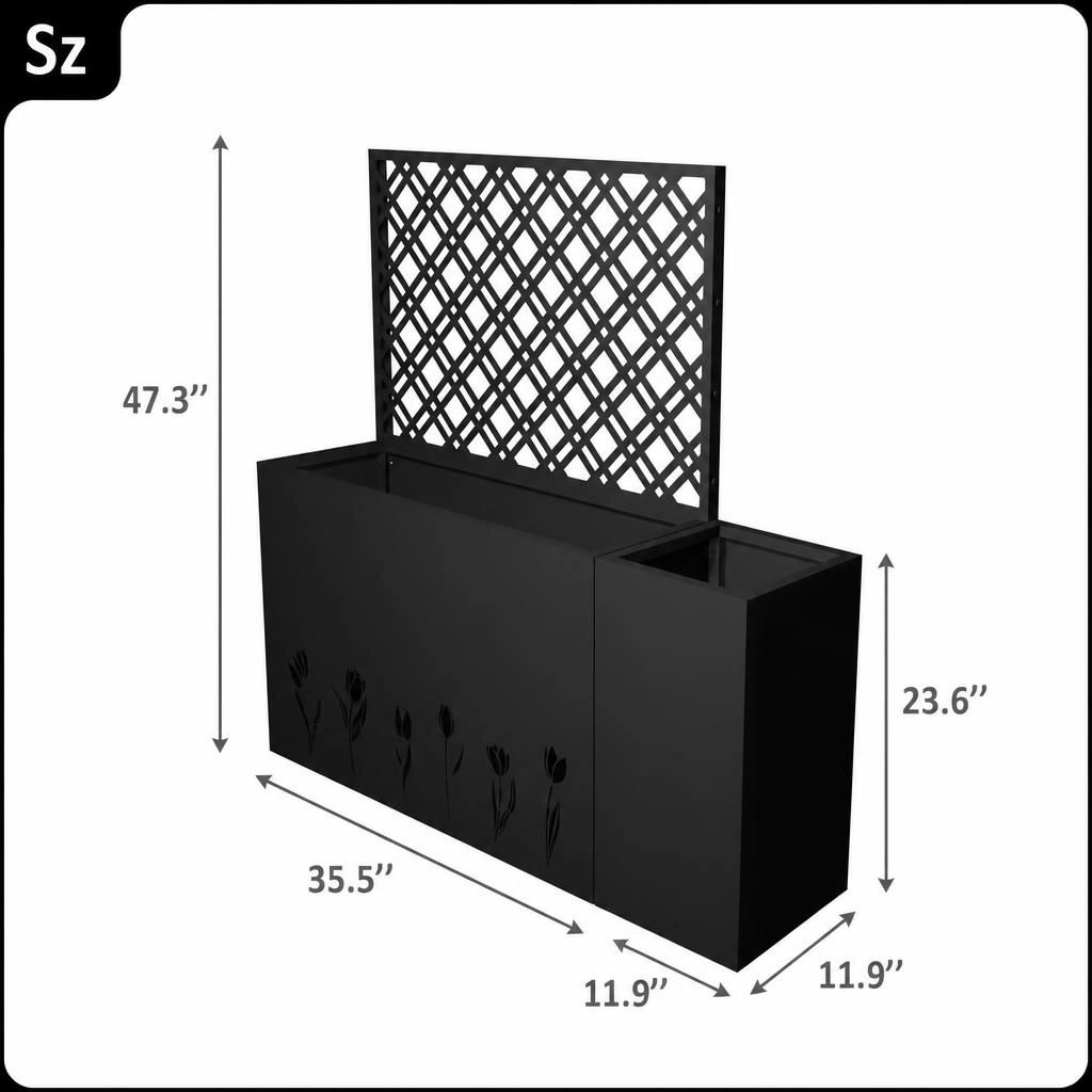 WOW PIONEER Sturdy Solid Iron Outdoor Garden Planter Weather Resistant for Patio Yard Balcony
