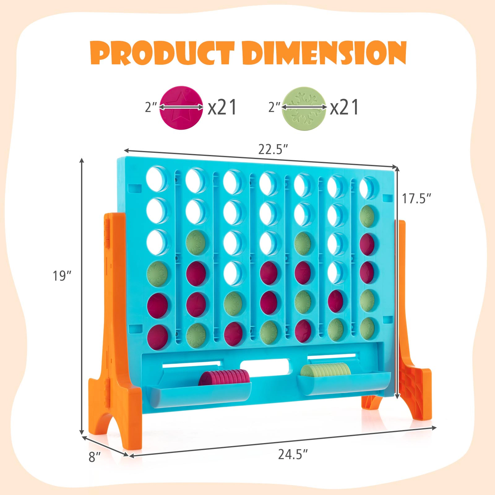 SUGIFT Jumbo 4-to-Score Connect Game Set